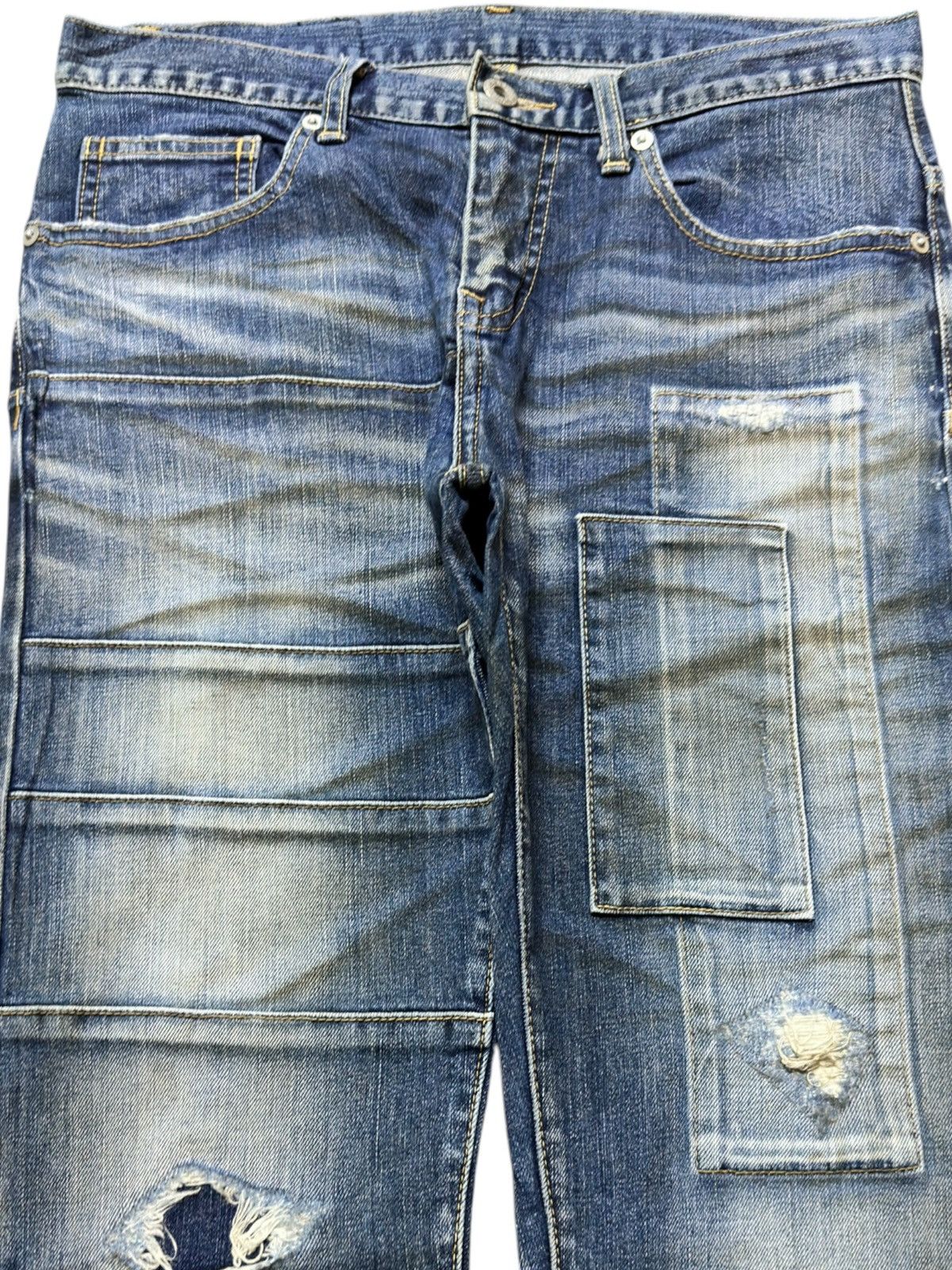 Tornado Mart Vintage Tornado Mart Long Leg Slim Fit Patchwork Denim Size US 30 / EU 46 - 2 Thumbnail