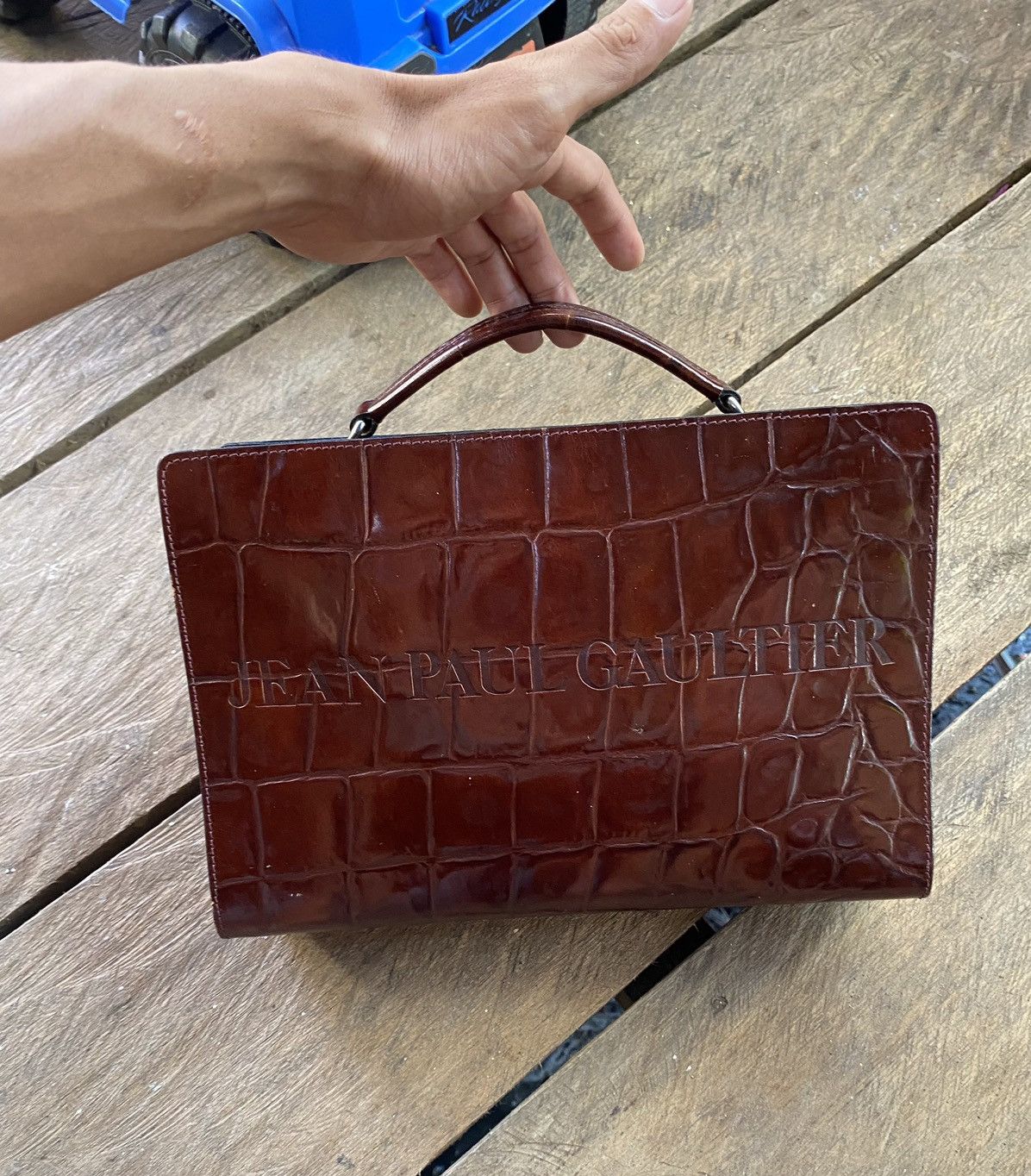 Jean Paul Gaultier Jean Paul Gaultier Croc-Embossed 2-Way Bag (Missing Sling) Size ONE SIZE - 1 Thumbnail