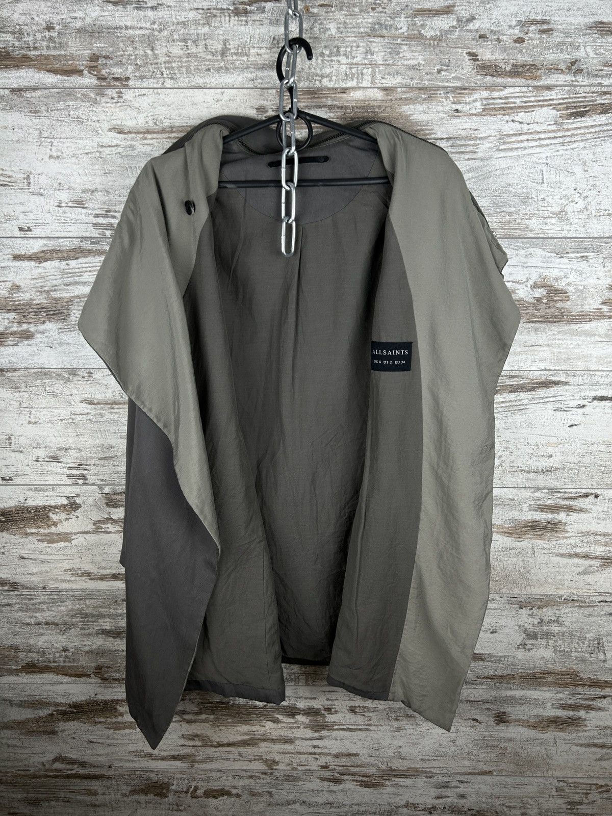 Allsaints × Japanese Brand Women’s AllSaints IONA COAT jacket trench luxury grey Size XS / US 0-2 / IT 36-38 - 14 Thumbnail
