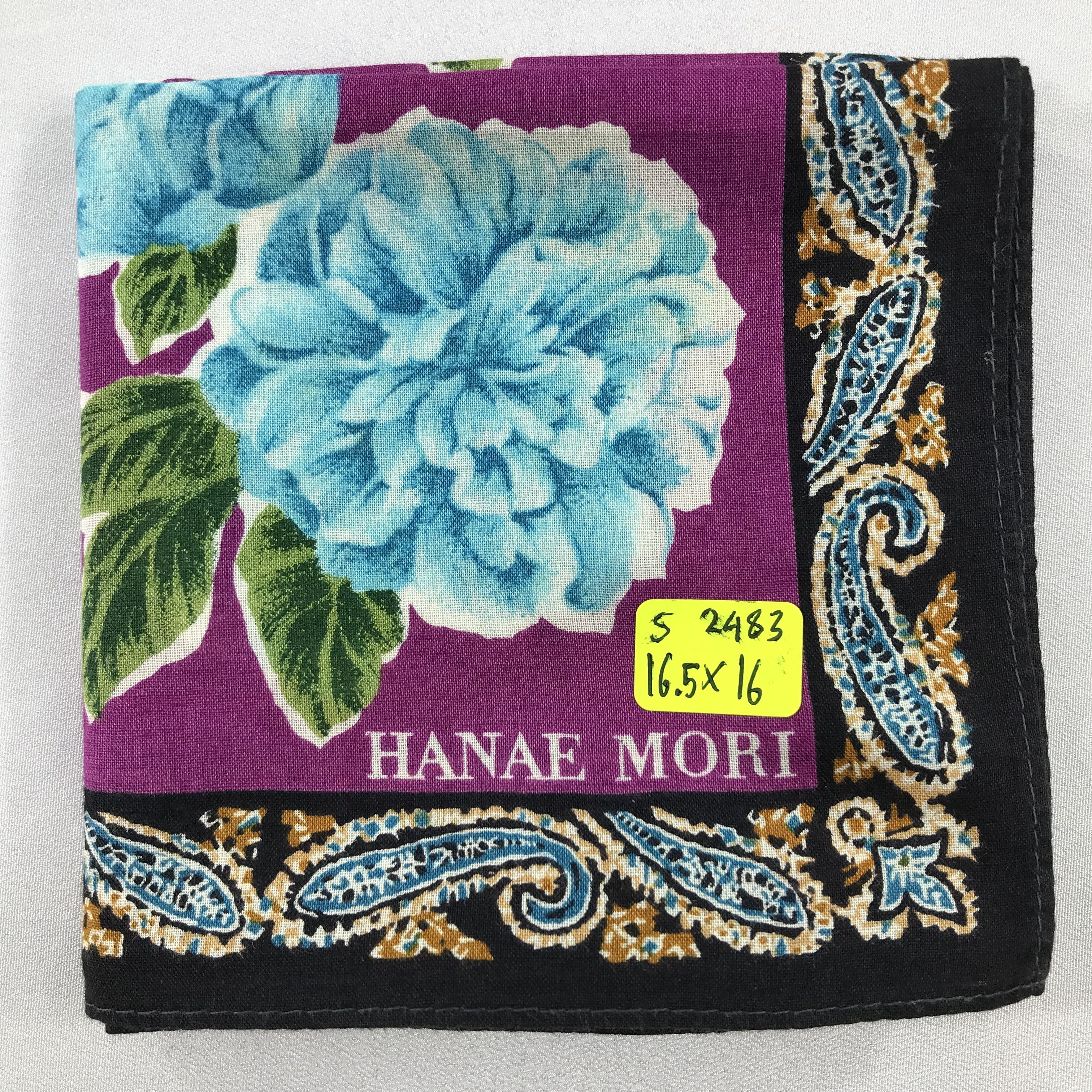 Hanae Mori × Vintage Hanae Mori Bandana / Handkerchief / Neckerchief - S2483 Size ONE SIZE - 5 Thumbnail