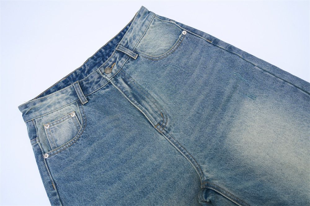 Jean Men's vintage washed distressed gradient loose jeans Size US 32 / EU 48 - 3 Thumbnail