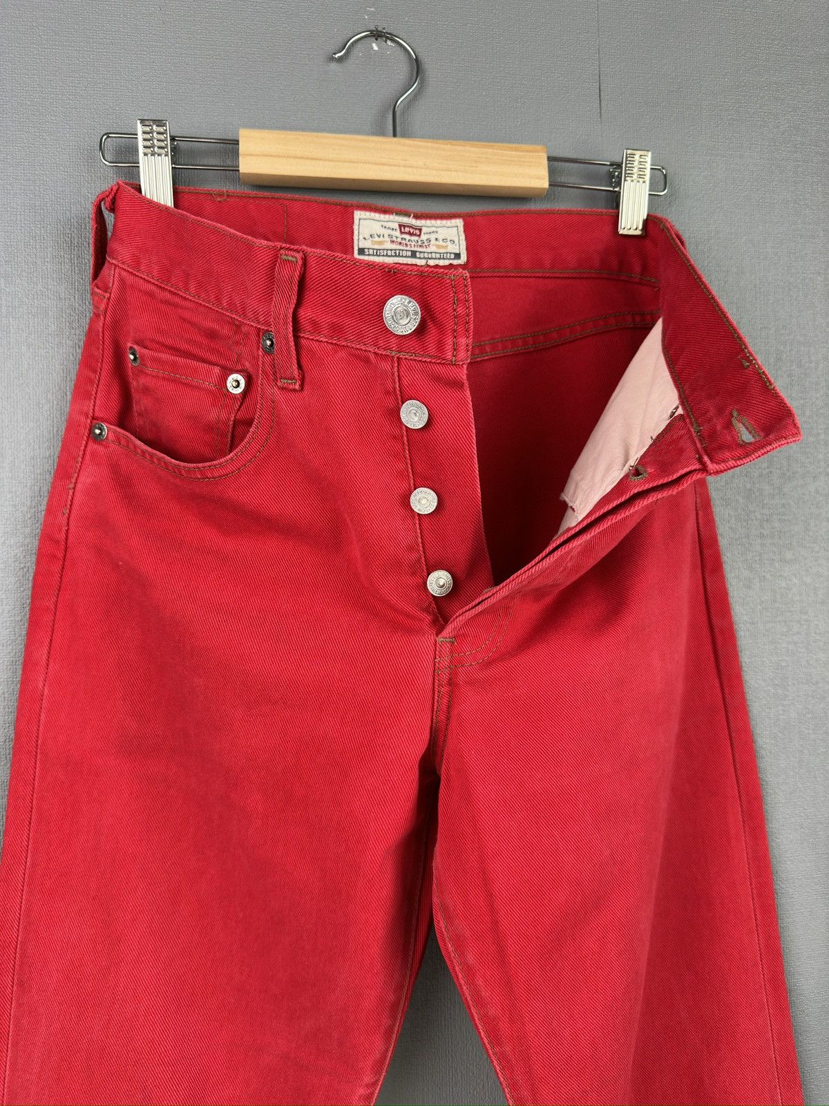 Levi's 90s LEVI’S 451 Baggy Jeans Red Denim made in USA 🇺🇸 Size US 27 - 7 Thumbnail