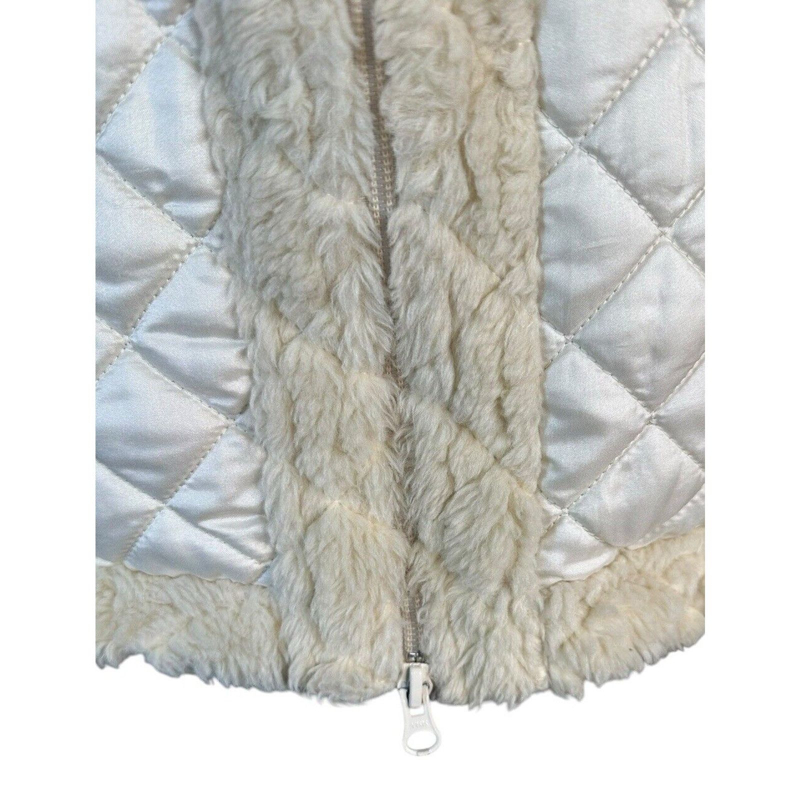 Athleta Athleta Womens Quilted Jacket Ivory Sherpa Faux Fur Trim XL Size XL / US 12-14 / IT 48-50 - 3 Thumbnail