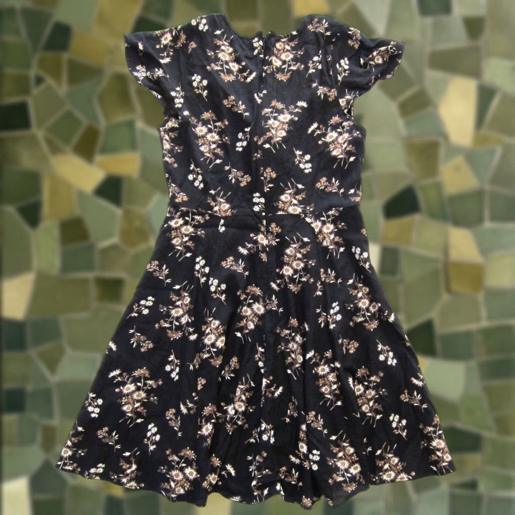 Ralph Lauren Ralph Lauren Denim & Supply Cap Sleeve Sun Dress 100% Rayon Black Floral Kaftan Maxi Shift Sundress Women M- Color Black Size M / US 6-8 / IT 42-44 - 1 Thumbnail