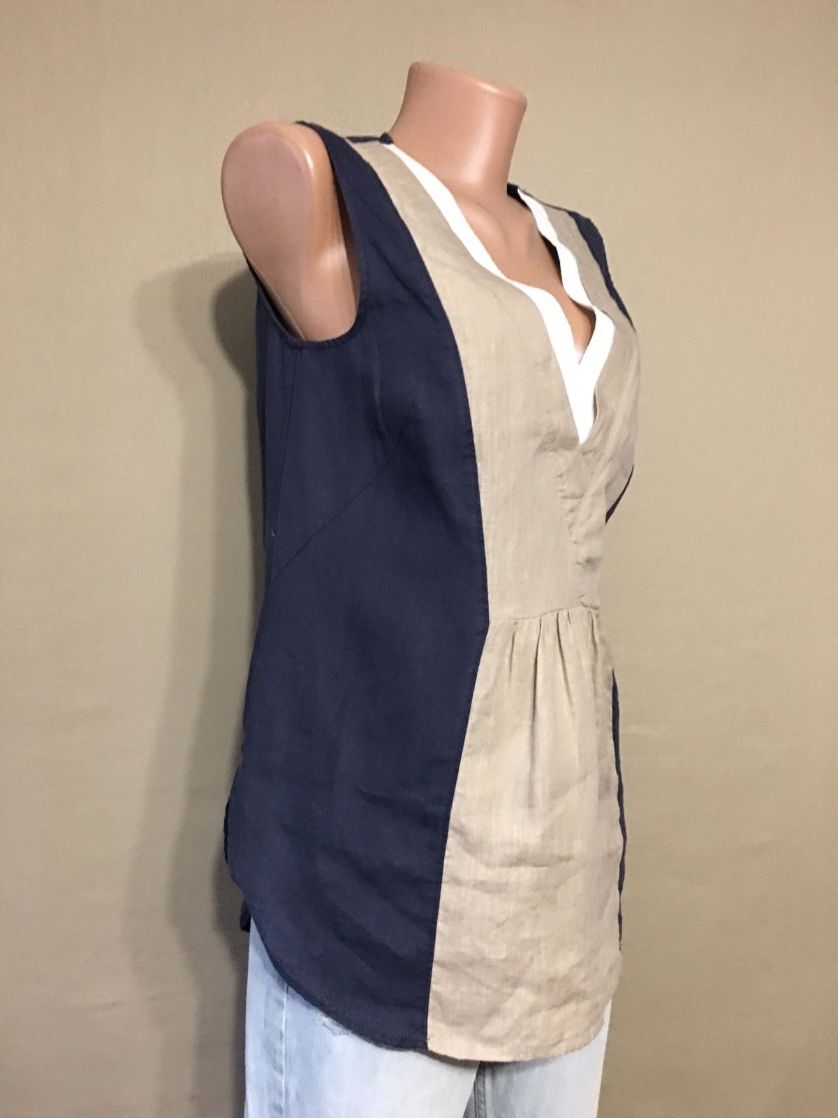 Other ROSSO35 Genova Linen Blouse Sleeveless Size IT 42 Size M / US 6-8 / IT 42-44 - 4 Thumbnail