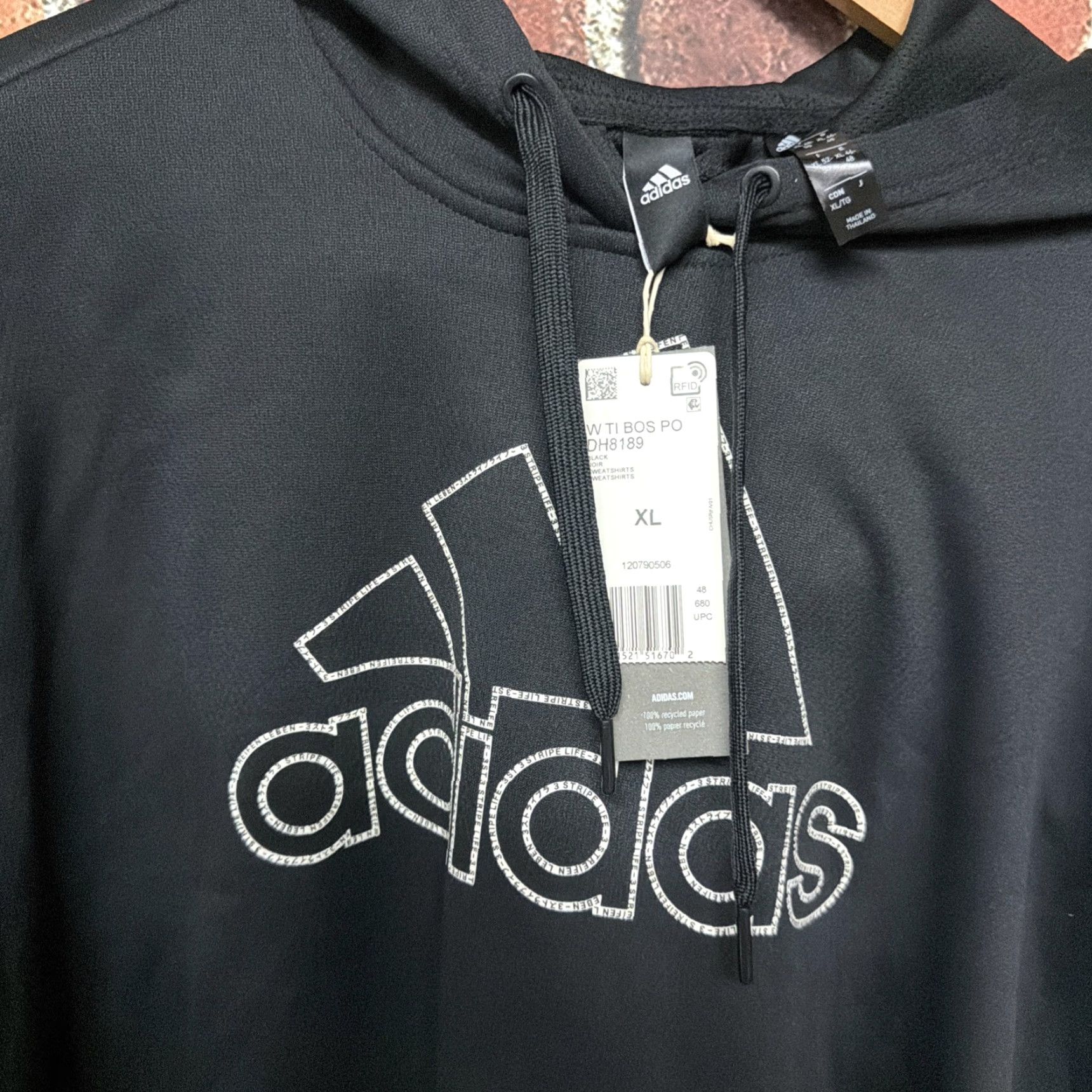 Adidas Adidas Logo Black XL Hoodie Womens NEW NWT Pullover Size XL / US 12-14 / IT 48-50 - 2 Thumbnail