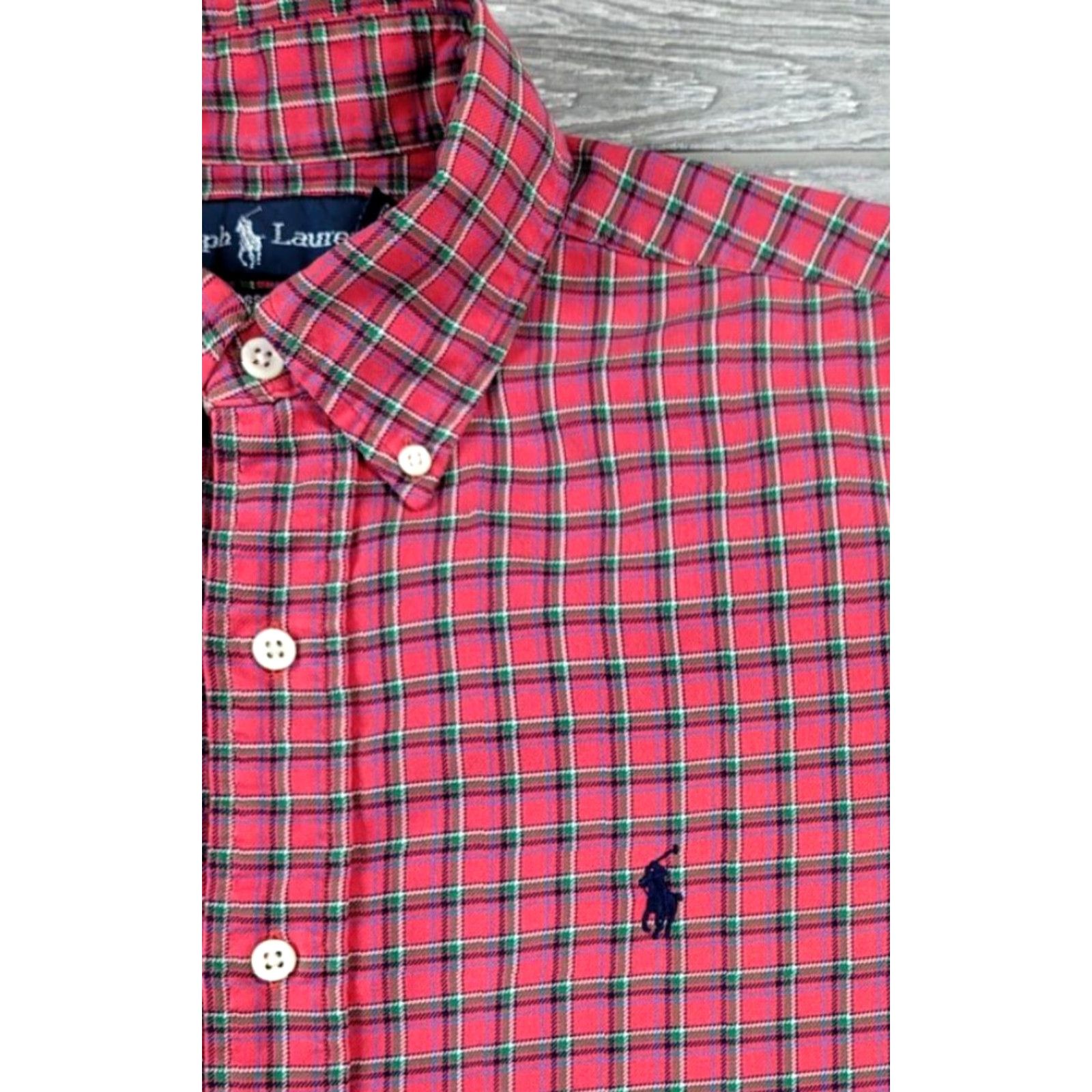 Polo Ralph Lauren Polo Ralph Lauren Colorful Red Plaid Brushed Cotton Button Up Shirt Mens M Size US M / EU 48-50 / 2 - 3 Thumbnail
