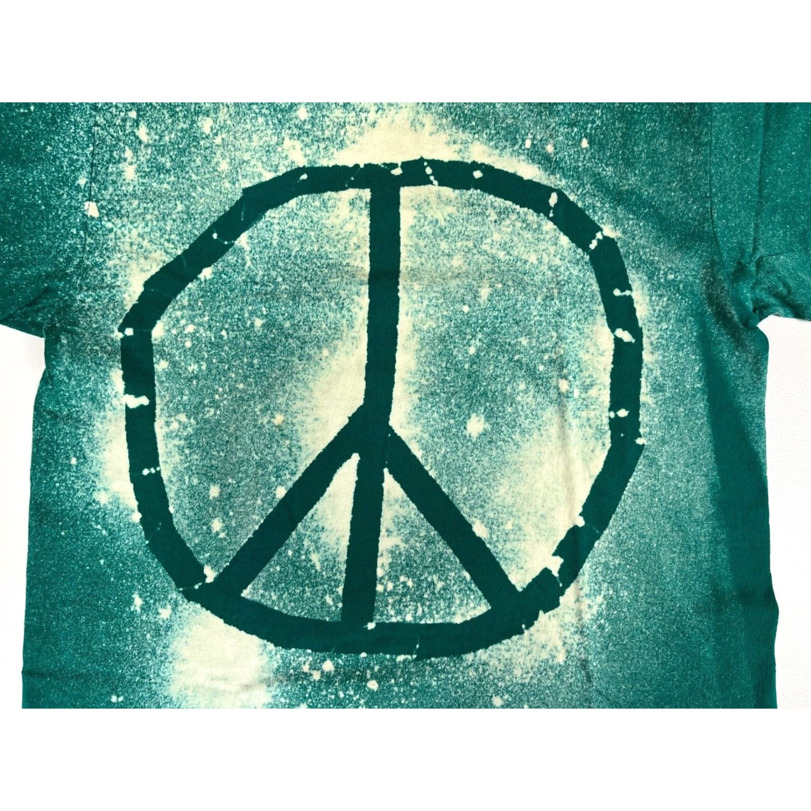 Vintage VINTAGE Gear For Sports Unisex Adults T-Shirt Crew Neck Short Sleeve 90s Peace Sign Green 100% Cotton Sz S Made in USA Men's/Womens Size US S / EU 44-46 / 1 - 3 Thumbnail