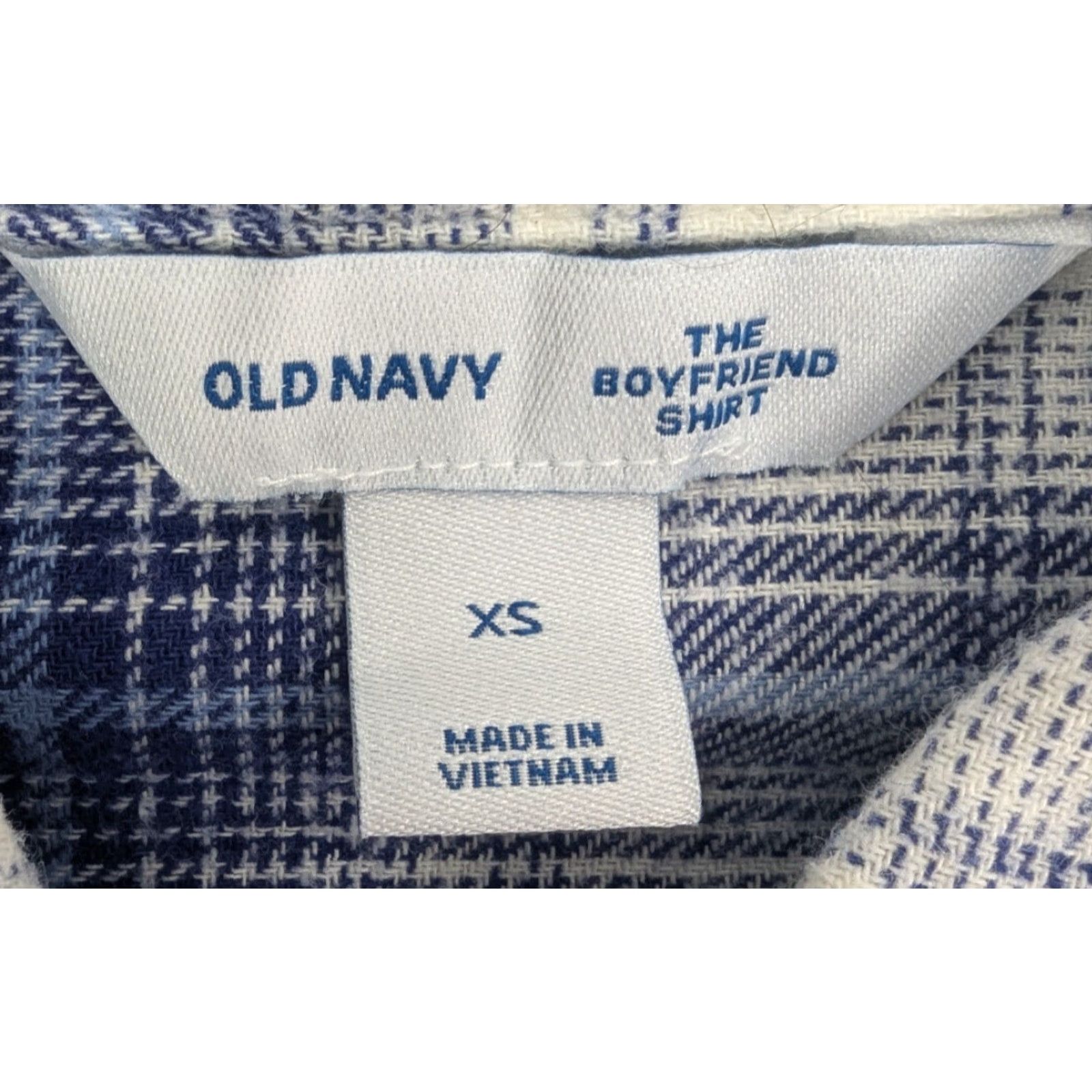 Old Navy VINTAGE Old Navy Women's Shirt XS Plaid Blue White Flannel Button-Up with Pockets Size XS / US 0-2 / IT 36-38 - 6 Thumbnail