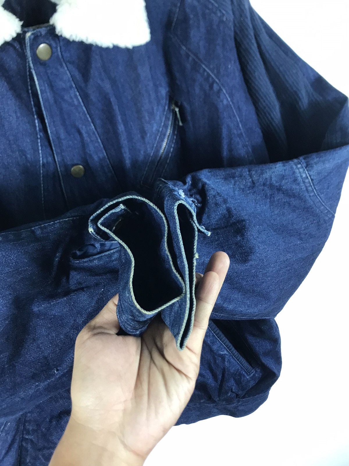 Japanese Brand ⚡️Vintage City Sport Denim Faded Sherpa inside Bomber Jacket Size US M / EU 48-50 / 2 - 8 Thumbnail