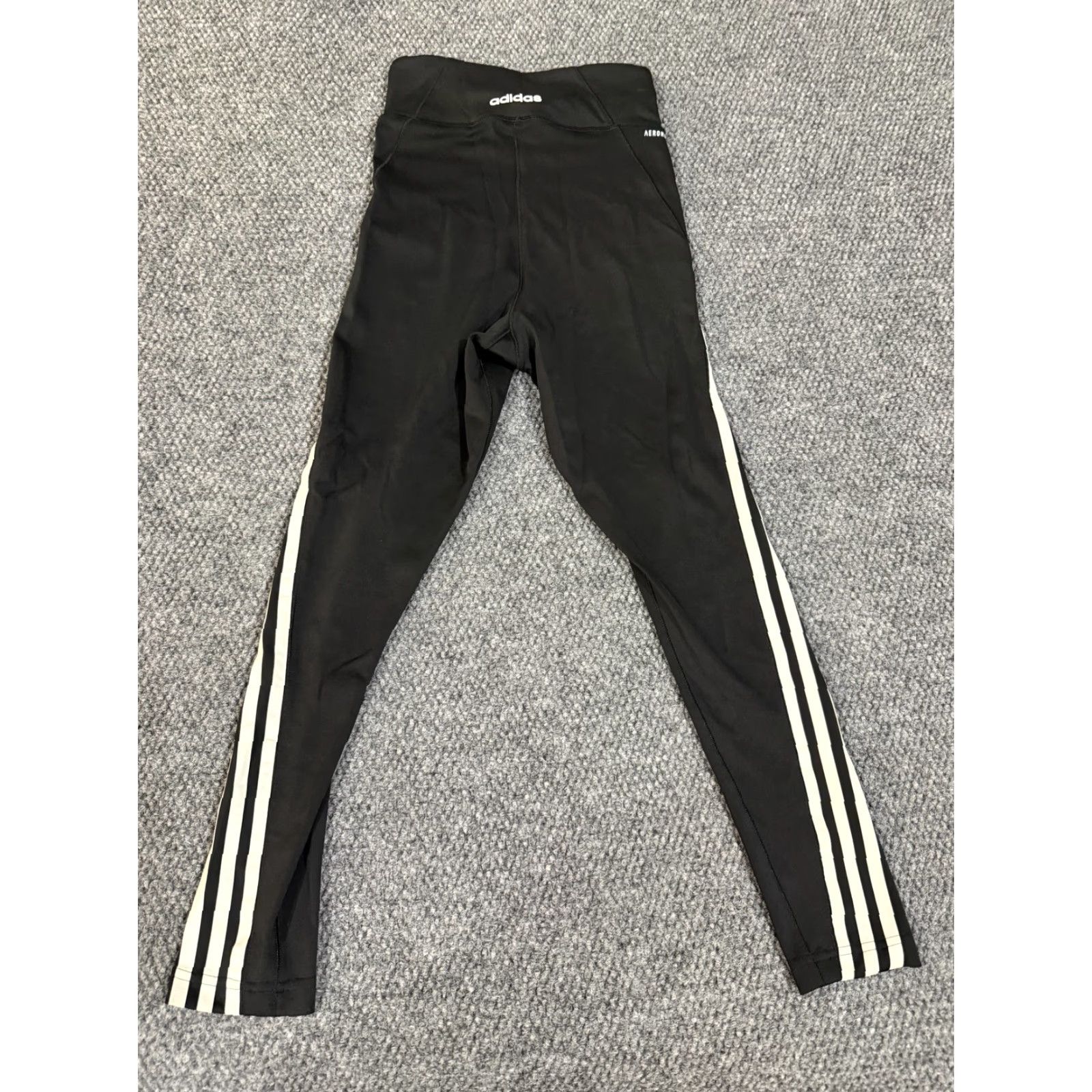 Adidas Adidas AEROREADY Leggings Womens XS Black Three Stripes Compression Running Size 26" / US 2 / IT 38 - 6 Thumbnail