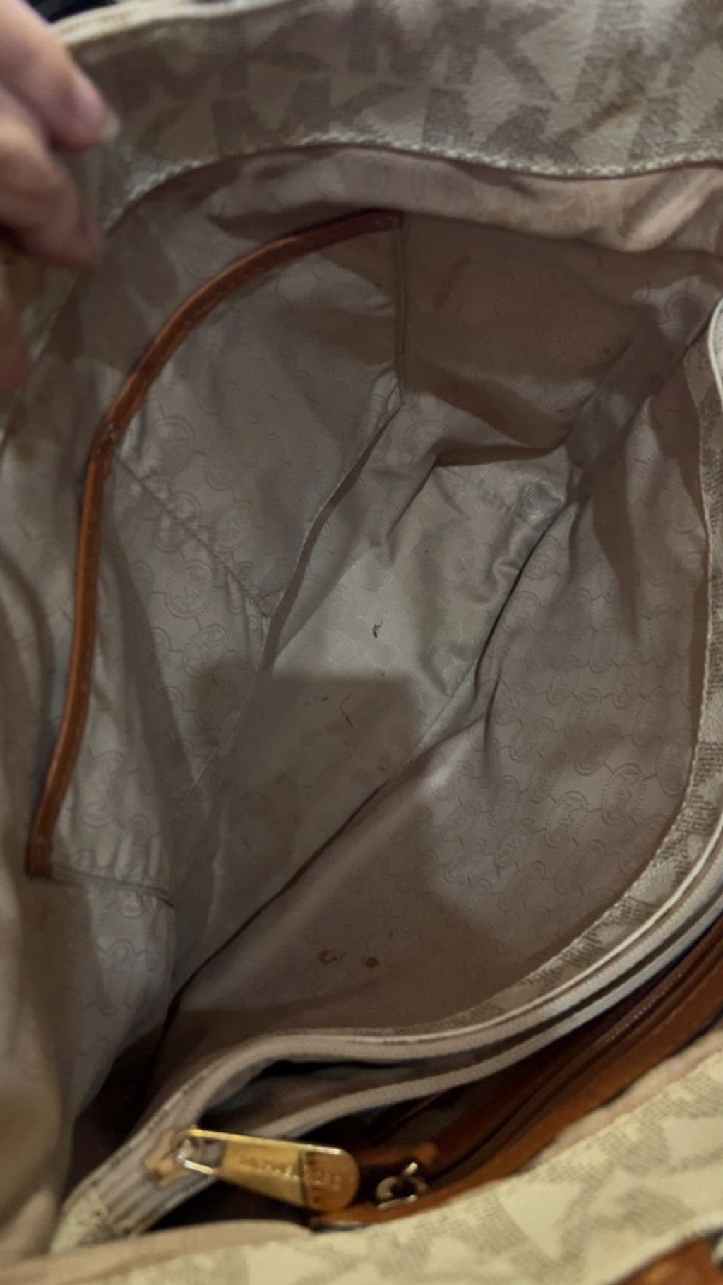 Michael Kors Women's Michael Kors Beige & Brown Monogram Tote Bag Size ONE SIZE - 5 Thumbnail