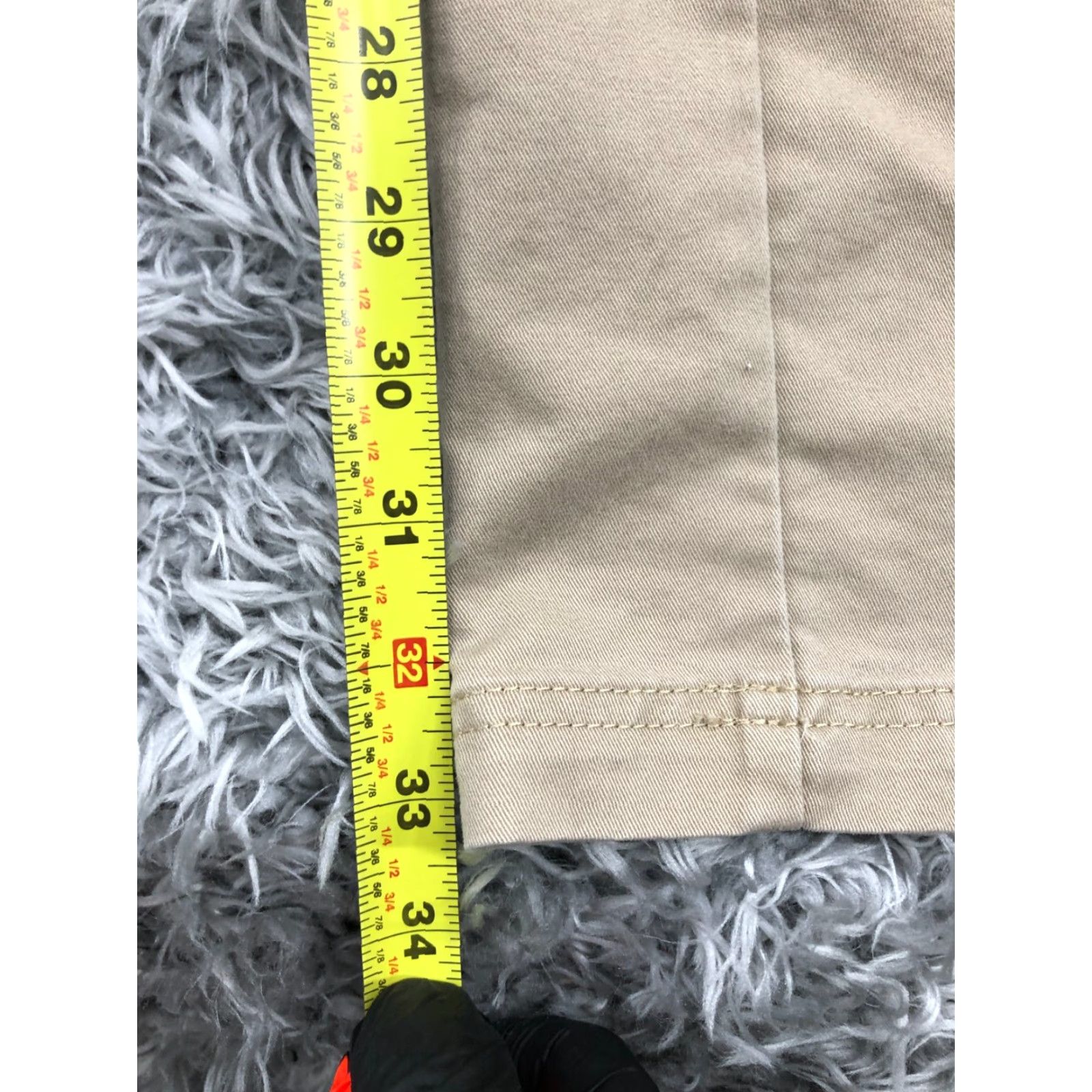 Izod Izod Chino Pants Mens Size 34x34 Beige Straight Rise Mid 34 Inseam 5-Pocket Solid Zipper Button Logo Regular Knit Polyester Blend Front Flat Front Size US 34 / EU 50 - 3 Thumbnail