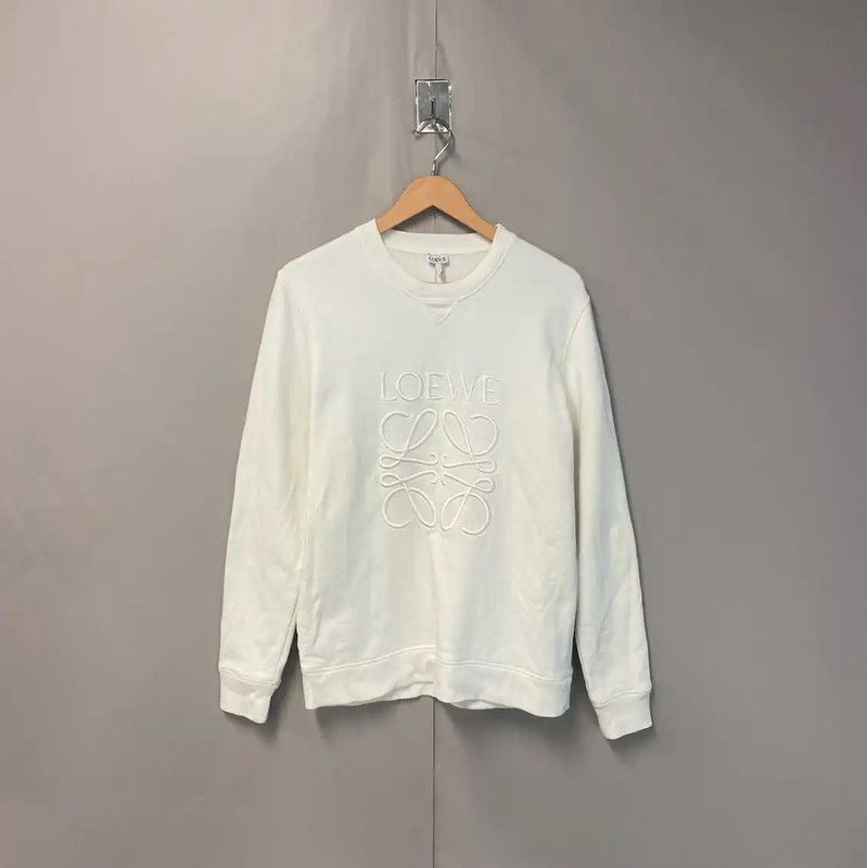 Loewe Loewe Men's Ivory Cotton Sweatshirt 0089 Size US M / EU 48-50 / 2 - 1 Thumbnail