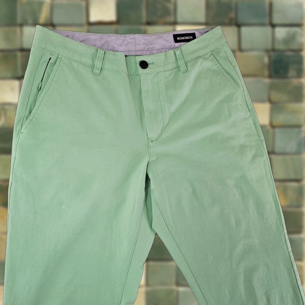 Bonobos Bonobos Pants Mens 31x31 Green Athletic Fit Cotton Stretch Chino Size US 31 - 1 Thumbnail