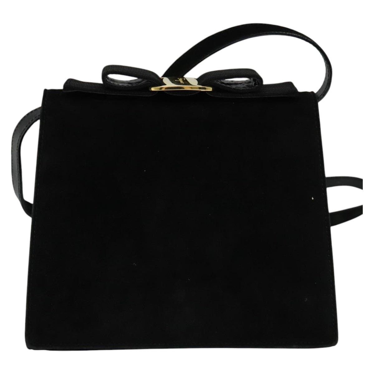 Salvatore Ferragamo Salvatore Ferragamo Vala Shoulder Bag Suede Black Gold Size ONE SIZE - 13 Thumbnail
