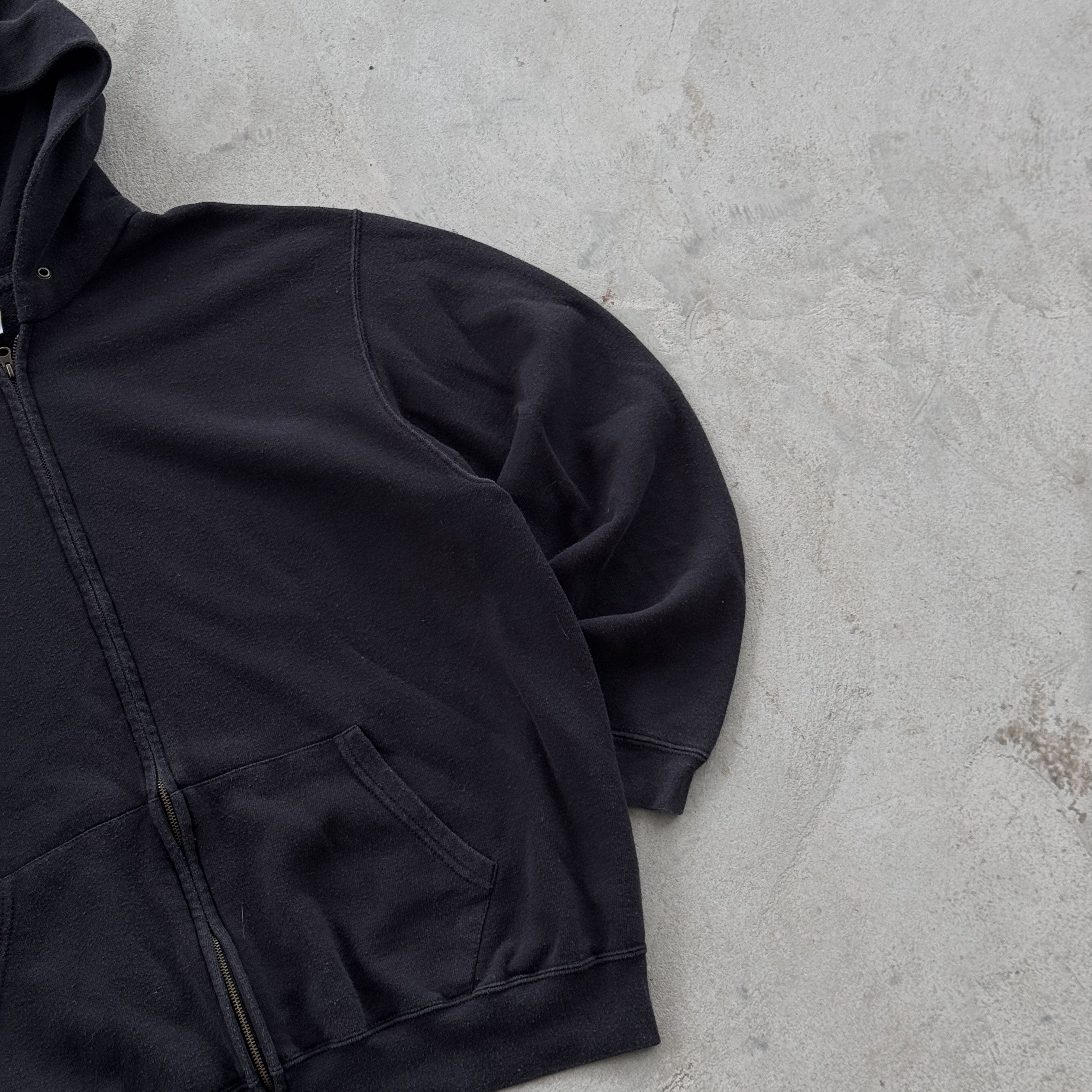 Fruit Of The Loom Vintage 90s Basic Zip Baggy Y2K Hooded Sweatshirt Size US L / EU 52-54 / 3 - 2 Thumbnail