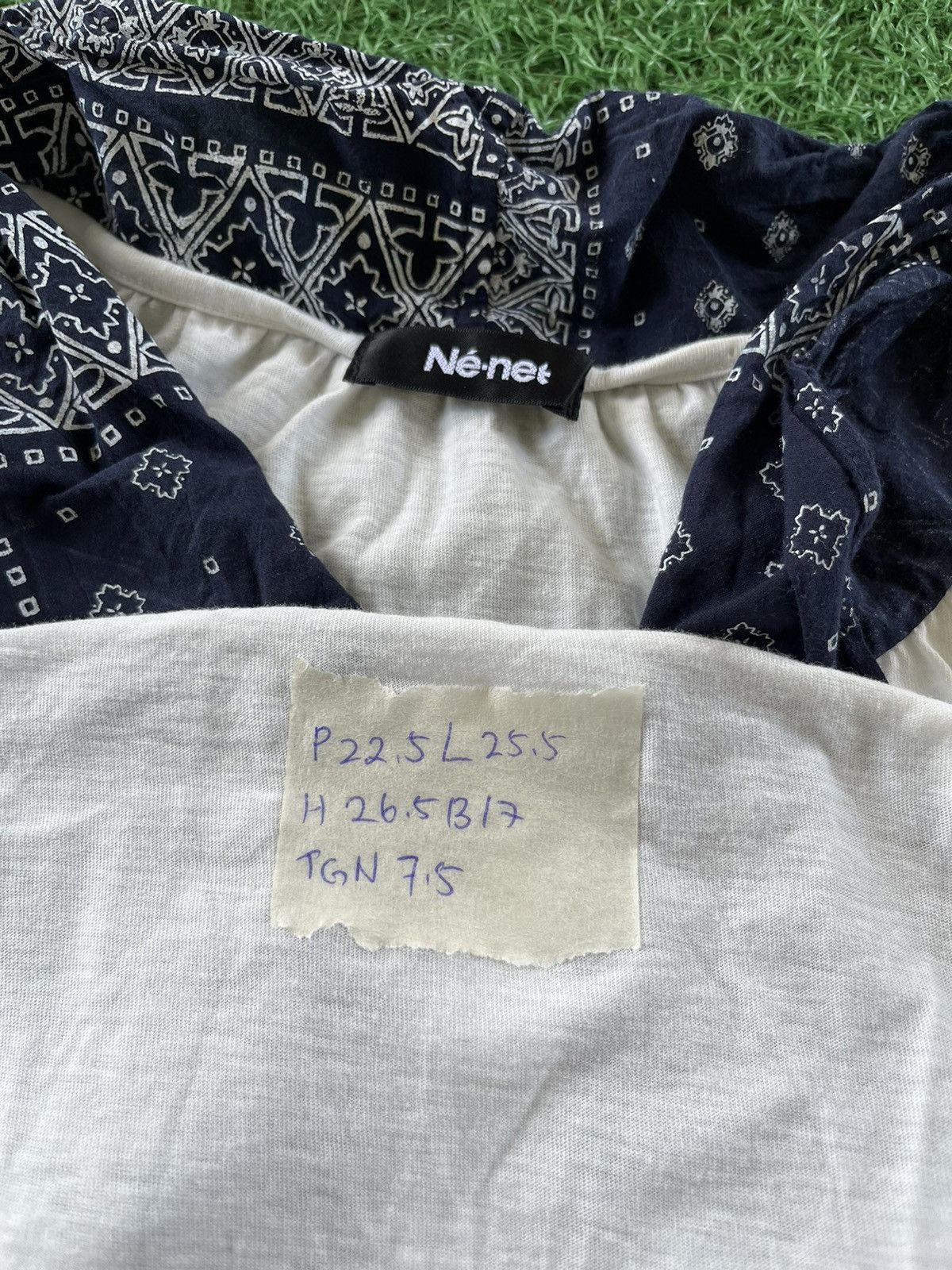 Issey Miyake × Japanese Brand × Ne-Net Ne-Net bandana crop Tee By Issey Miyake Japan 🇯🇵 Size L / US 10 / IT 46 - 7 Thumbnail