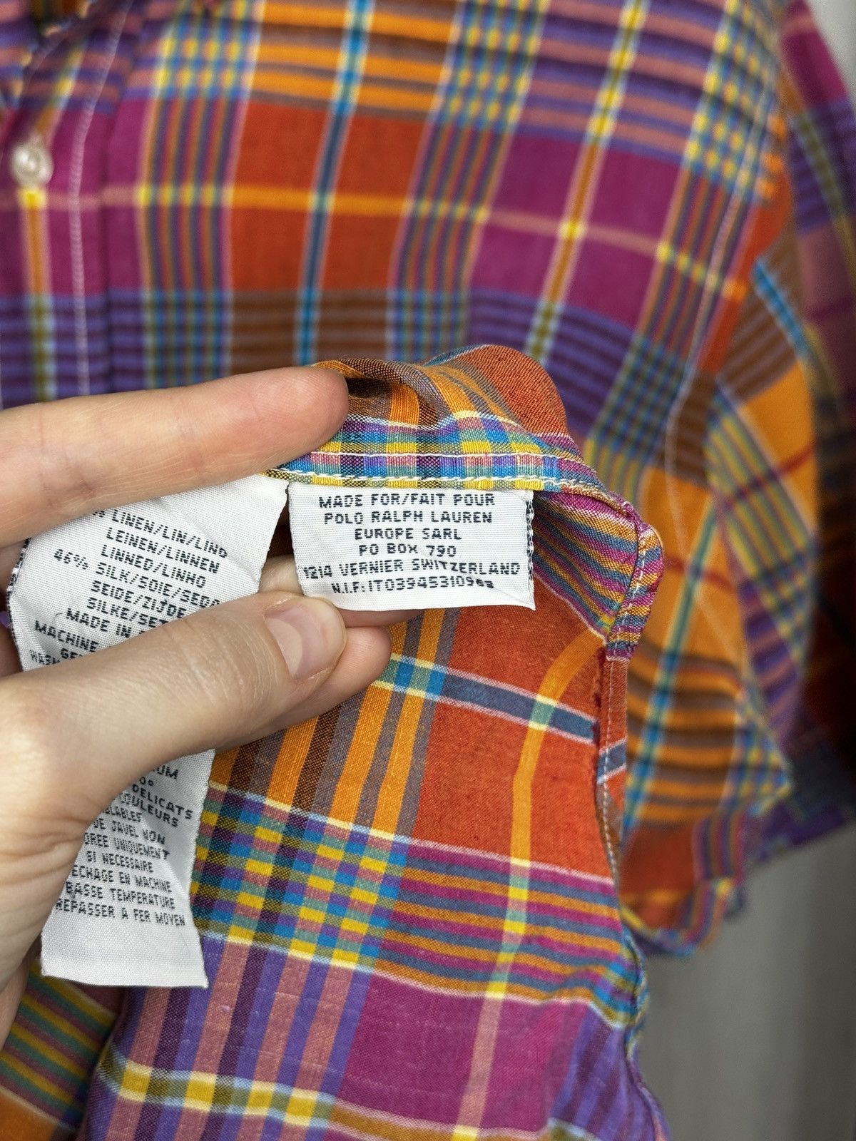Polo Ralph Lauren Ralph Lauren Shirt Mens Madras Plaid Linen Silk Custom Fit M Size US M / EU 48-50 / 2 - 11 Thumbnail