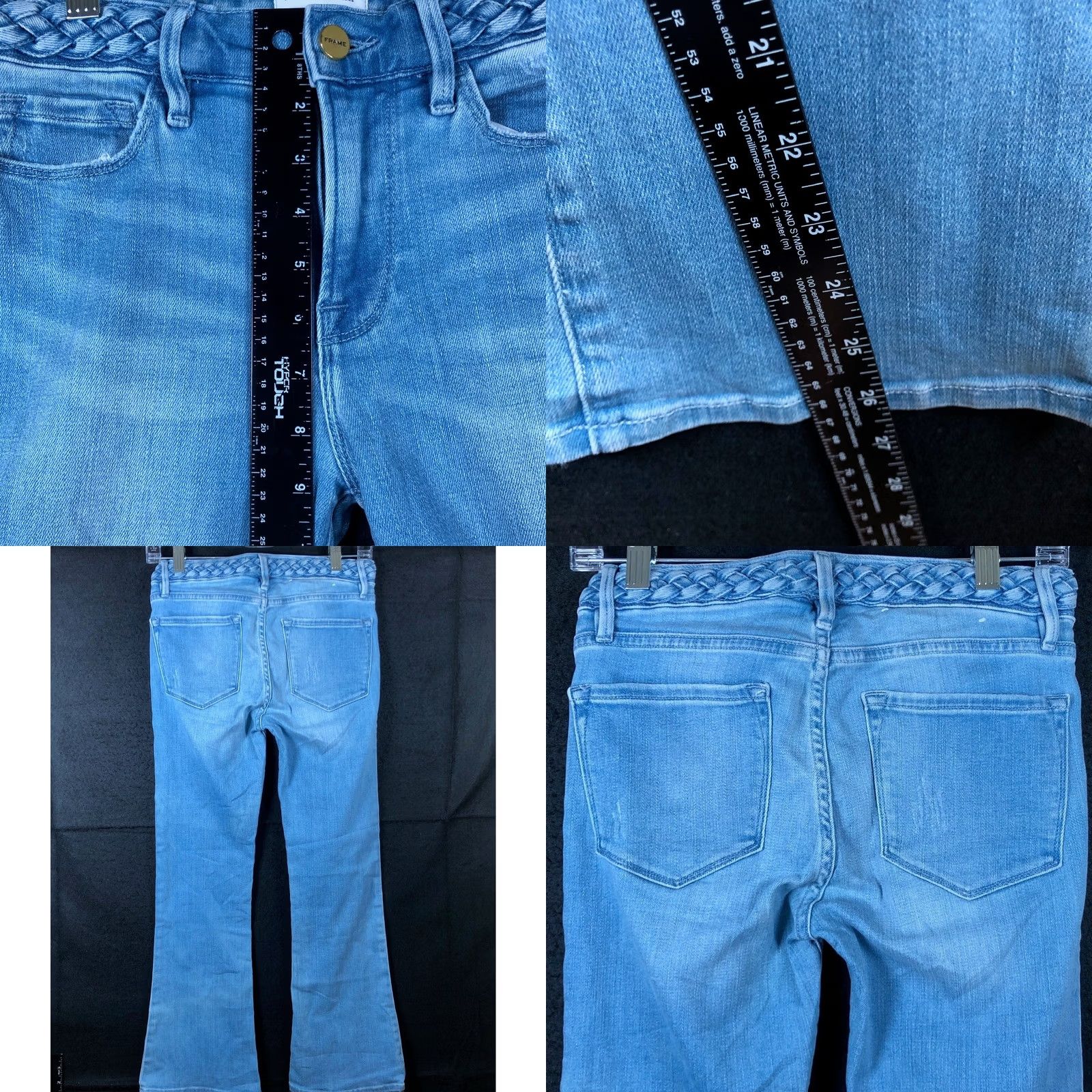 Frame VINTAGE FRAME Womens Jeans Blue Denim Mid Rise Le Crop Mini Boot Stretch 25 Size 42" / US 20 - 8 Thumbnail