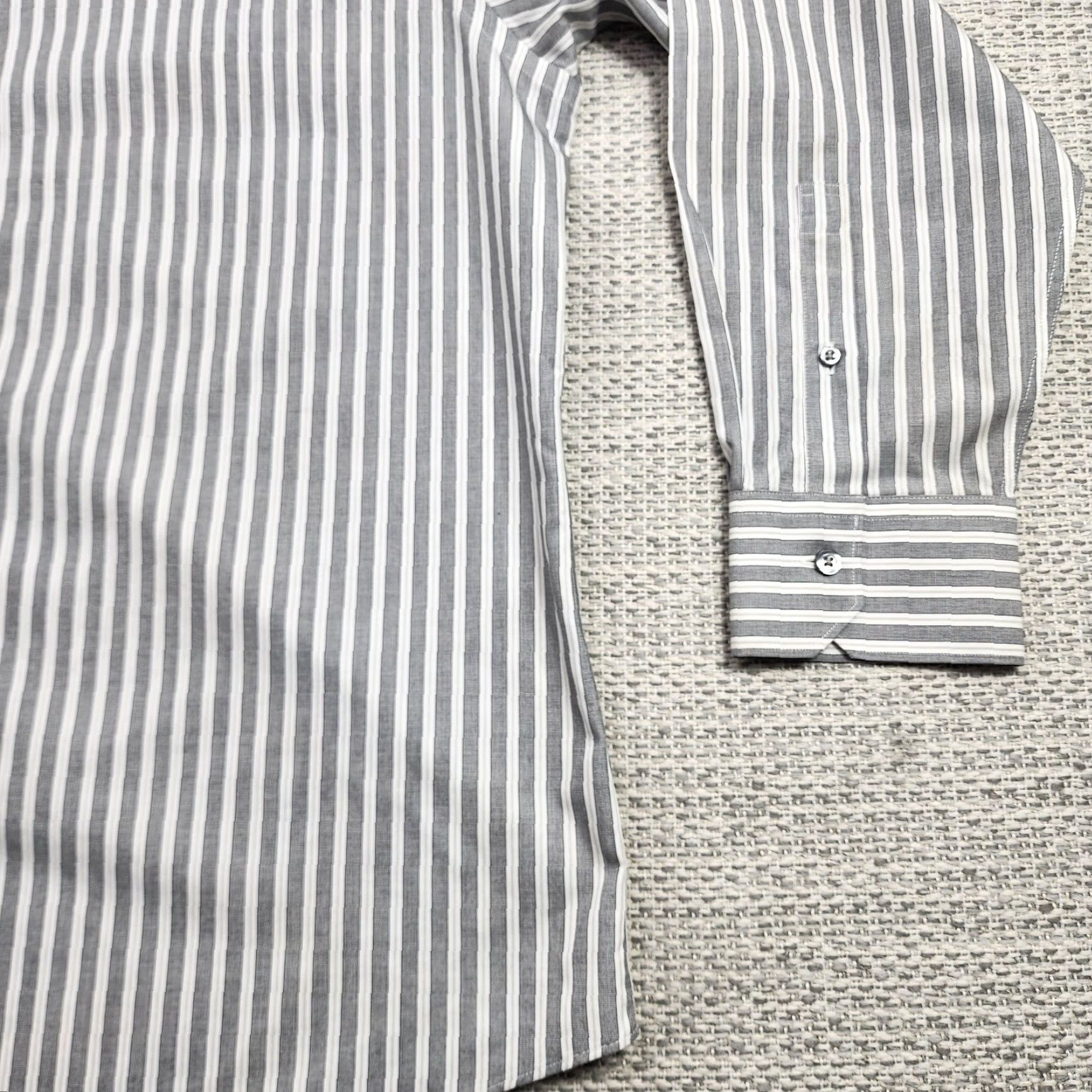 Murano Murano Shirt Mens 17.5 34 Slim Dress Non Iron Striped Button Up Size 48R - 2 Thumbnail