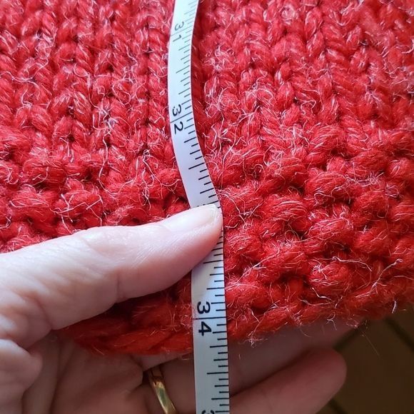 Vintage Vintage Handmade Red Cable Knit Long Sweater Sz XL Button-do Size XL / US 12-14 / IT 48-50 - 9 Thumbnail