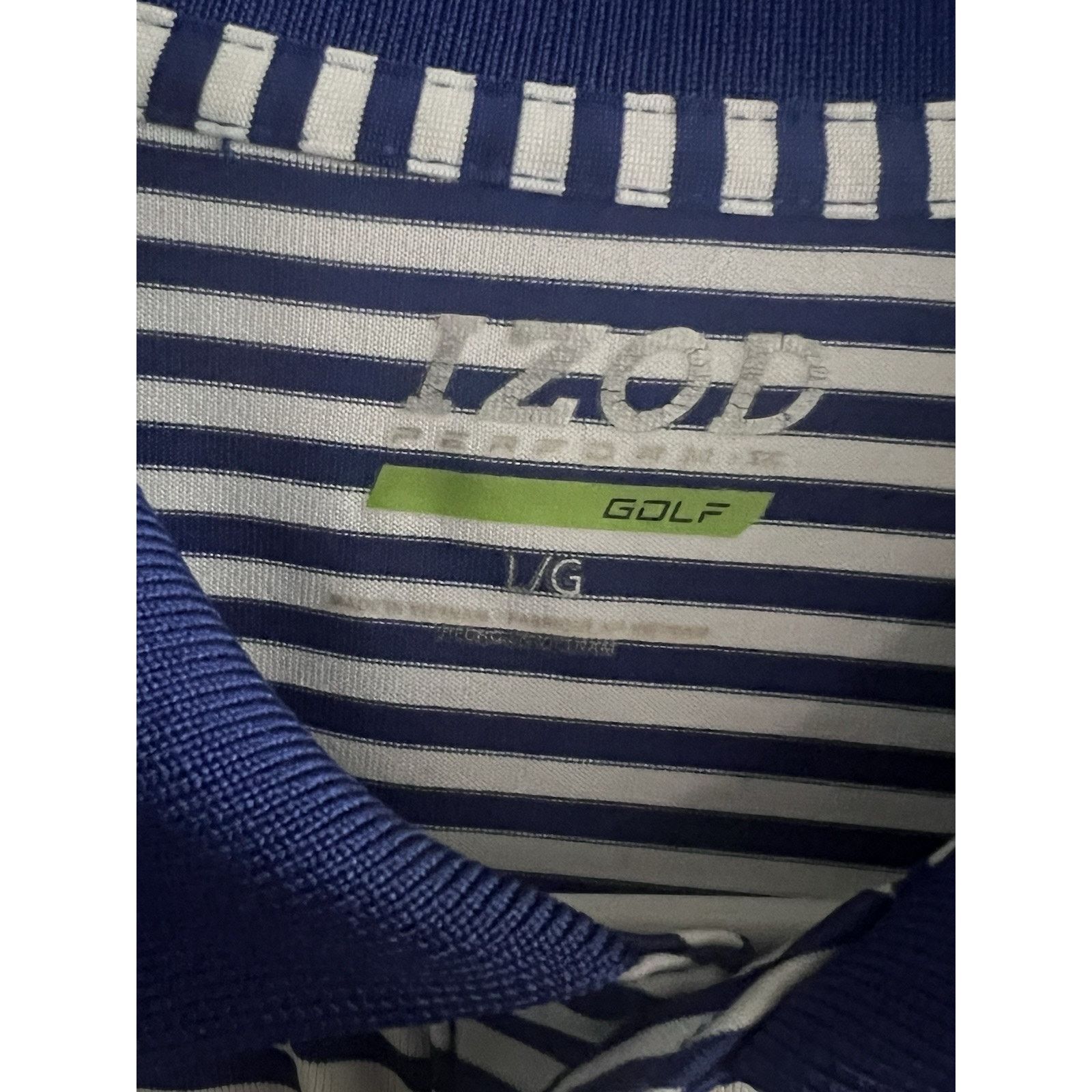 Izod Izod Polo Shirt Men L Blue Stripe Performance Stretch Flex Size US L / EU 52-54 / 3 - 2 Thumbnail