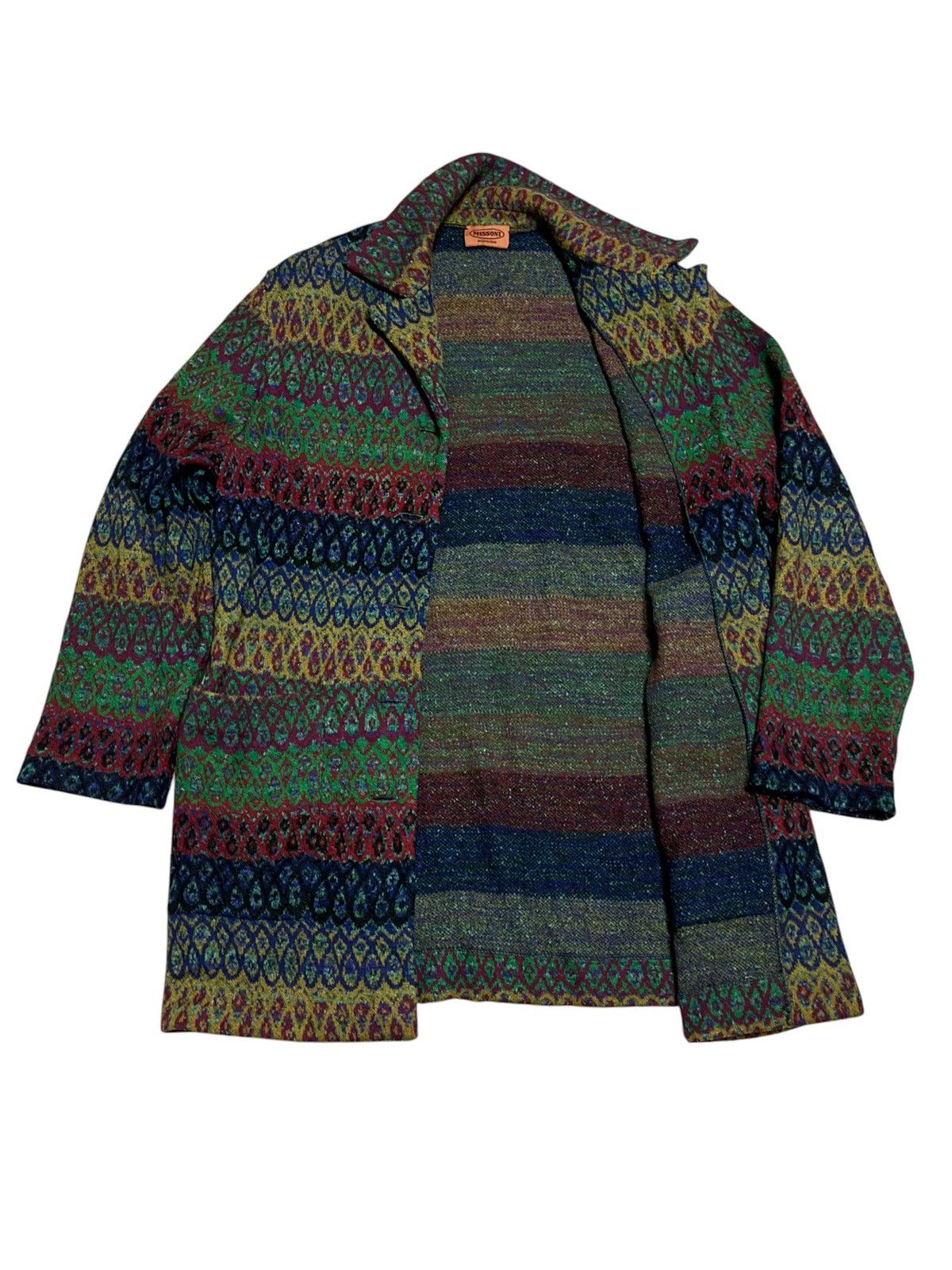 Missoni Vintage Missoni Knit Button Up Jacket 90s Zigzag Coat Size M / US 6-8 / IT 42-44 - 8 Thumbnail