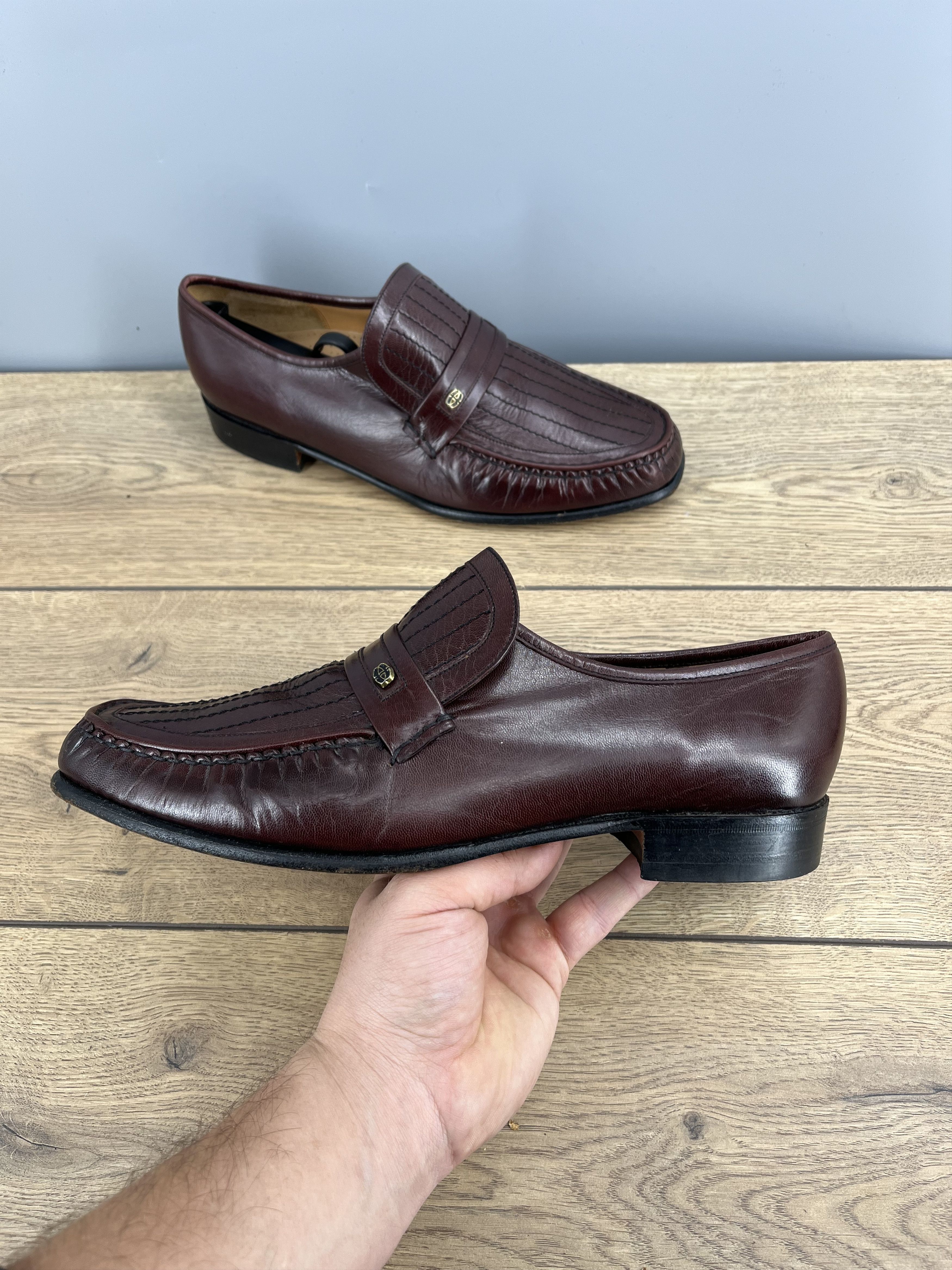Barker Barker England Vintage Oxblood Leather Loafers UK 9.5 Size US 9.5 / EU 42-43 - 3 Thumbnail