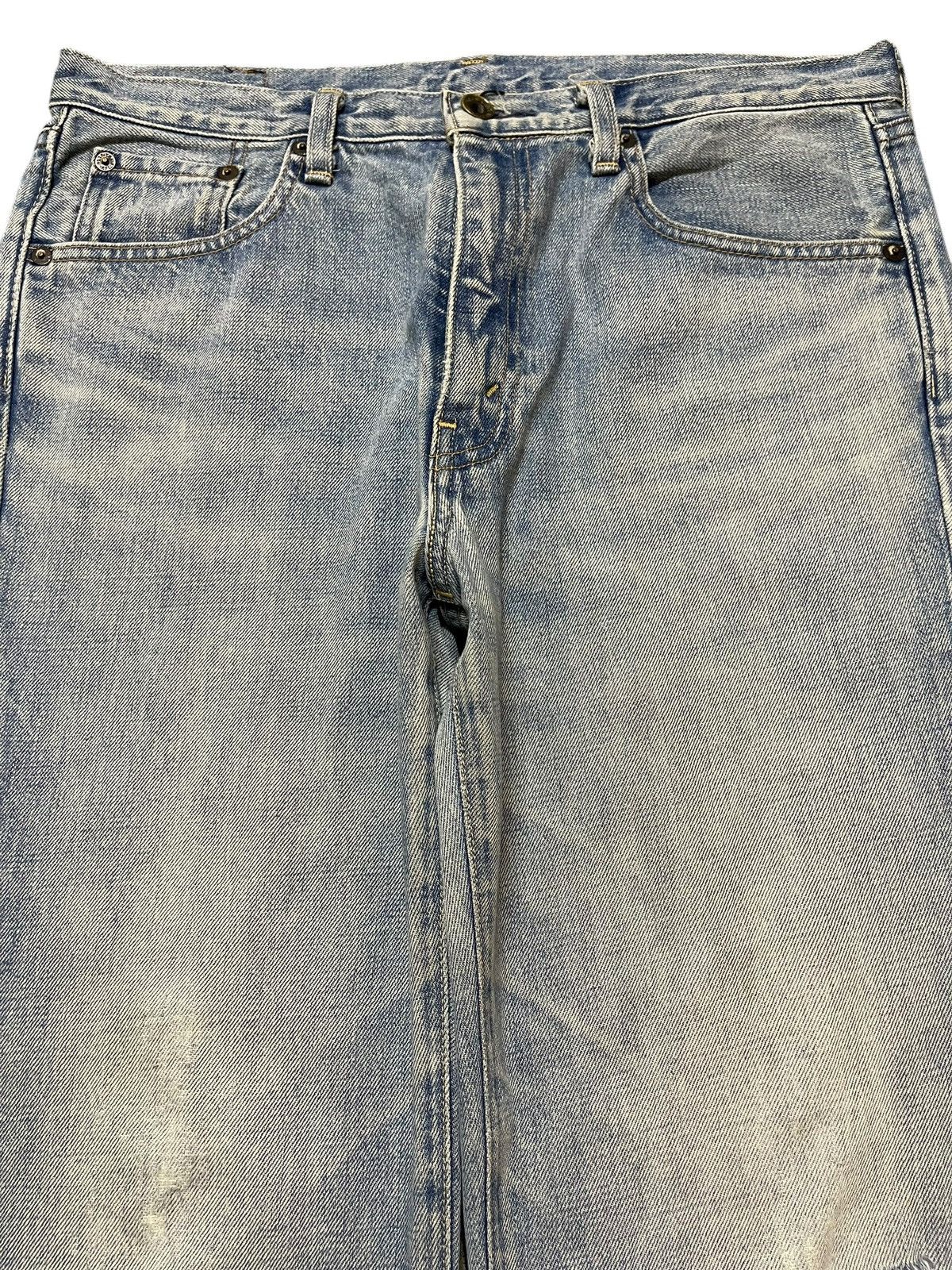 Levi's Vintage Y2K Levis 503 Blue Faded Wash Distress Loose Jeans Size US 32 / EU 48 - 3 Thumbnail