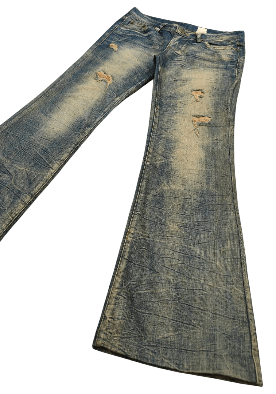 Beauty Beast Japan Agate Label Mudwash Flare Low-rise Denim Size US 30 / EU 46 - 4 Thumbnail