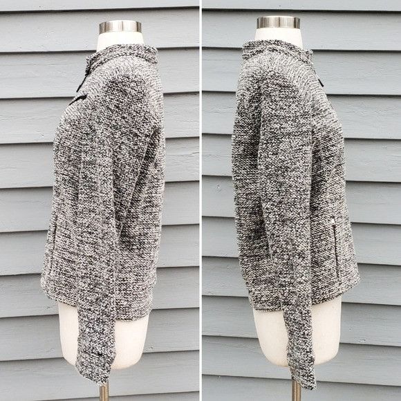 Ralph Lauren Ralph Lauren Black White Boucle Tweed Light Racer Style Moto Size L / US 10 / IT 46 - 2 Thumbnail