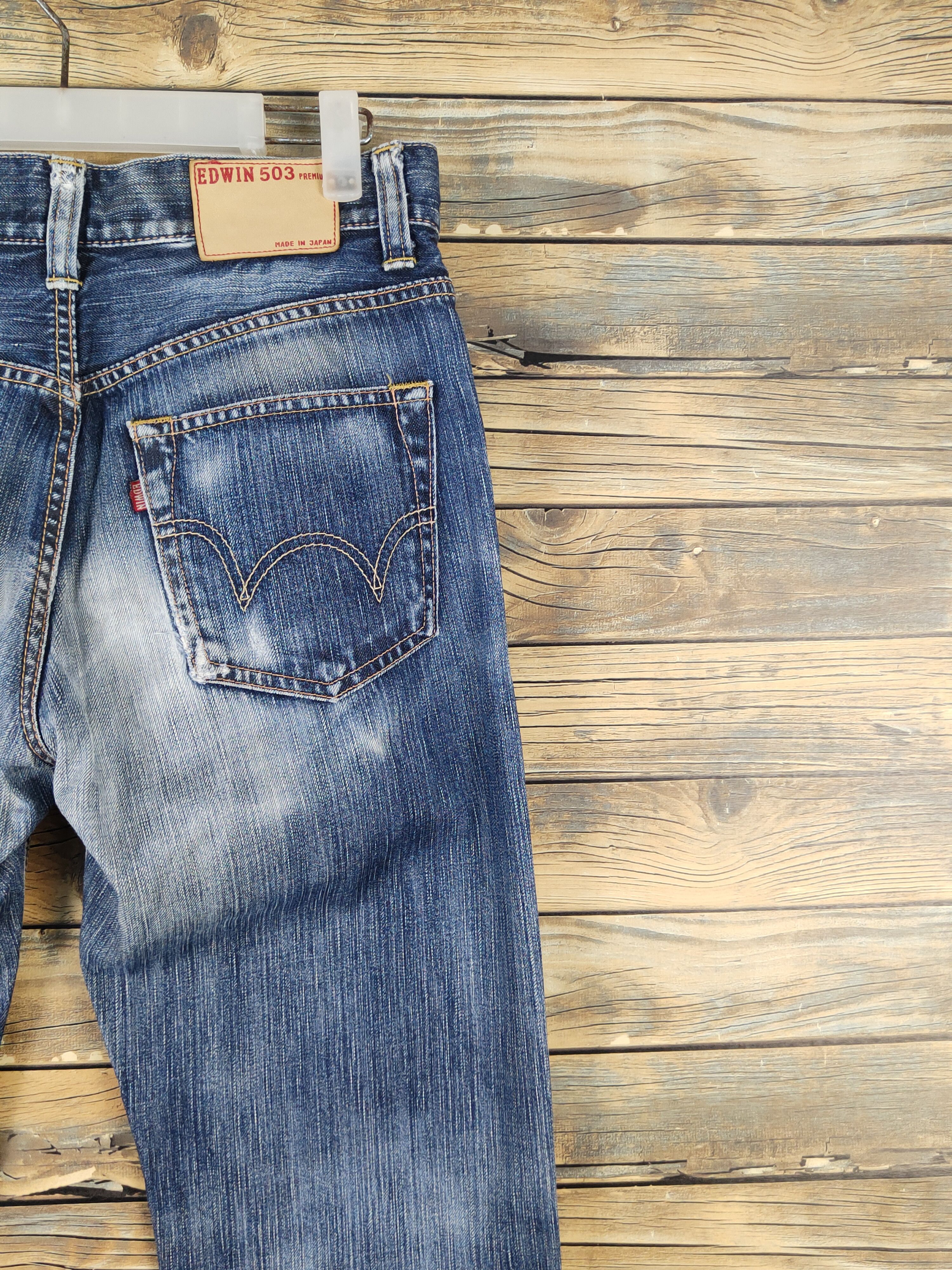 Edwin Edwin 305 Dark Blue Distressed Ripped denim Jeans #W1571 Size US 30 / EU 46 - 11 Thumbnail