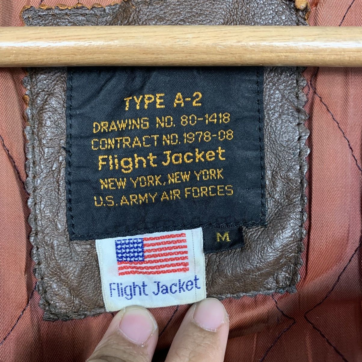 Japanese Brand Type A-2 US Air Force Military Leather Bomber Jacket Size US M / EU 48-50 / 2 - 15 Thumbnail