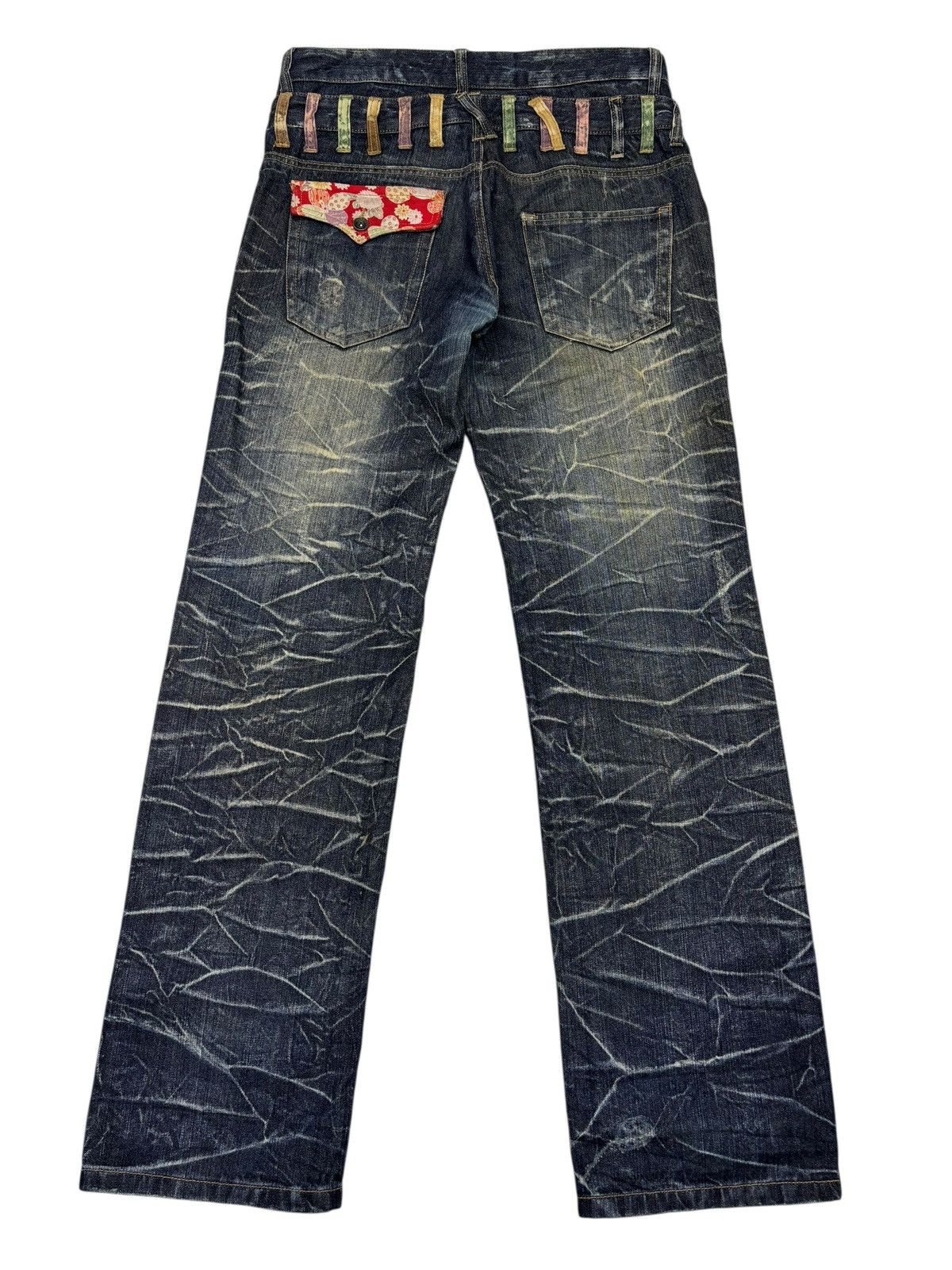 If Six Was Nine 🔥NYLAUS Double Waist Claw Mark Distressed Denim Jeans Size US 32 / EU 48 - 8 Thumbnail