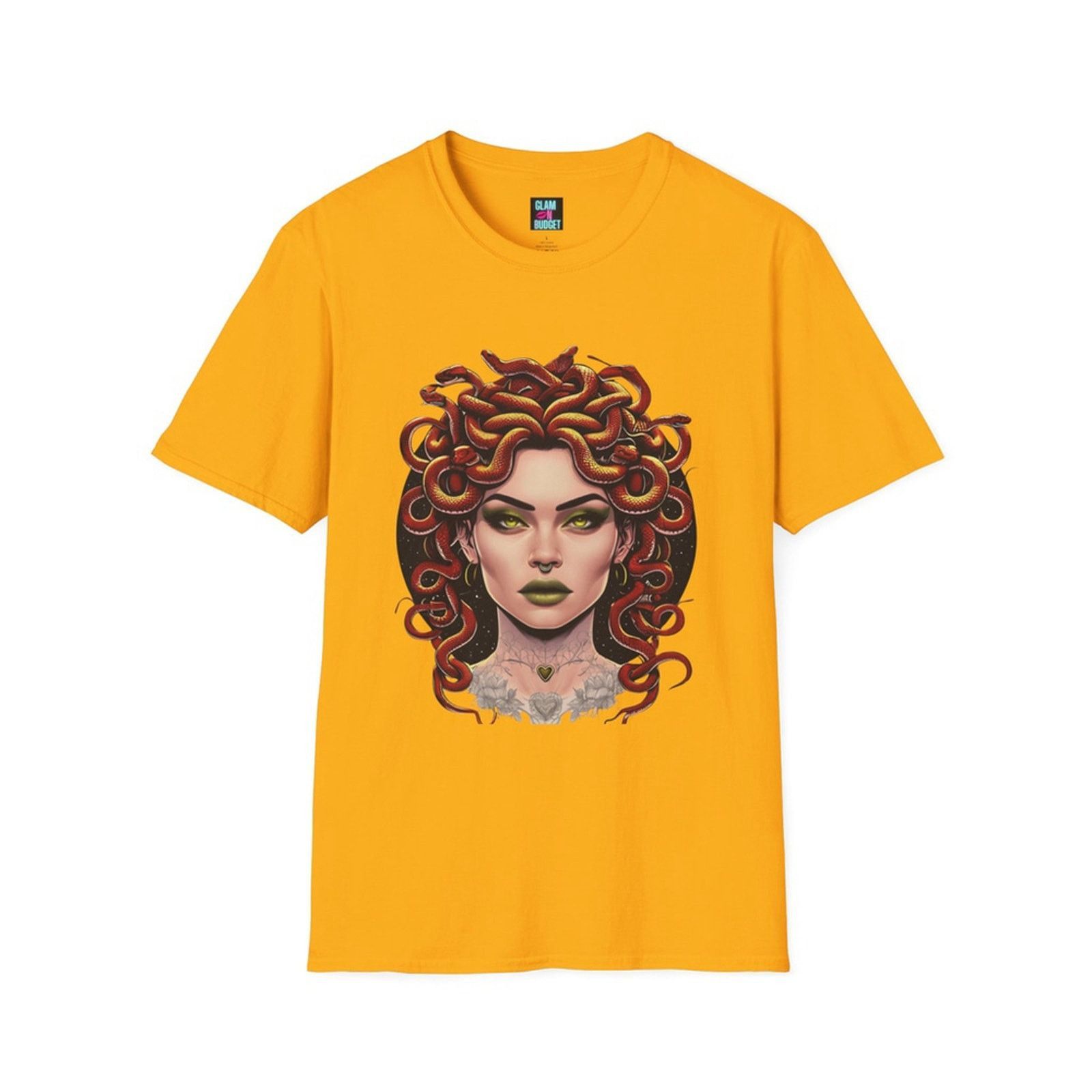 Handmade Handmade Medusa Graphic Tee Yellow Streetwear Unisex 2X Size XXL / US 16-18 / IT 52-54 - 2 Thumbnail