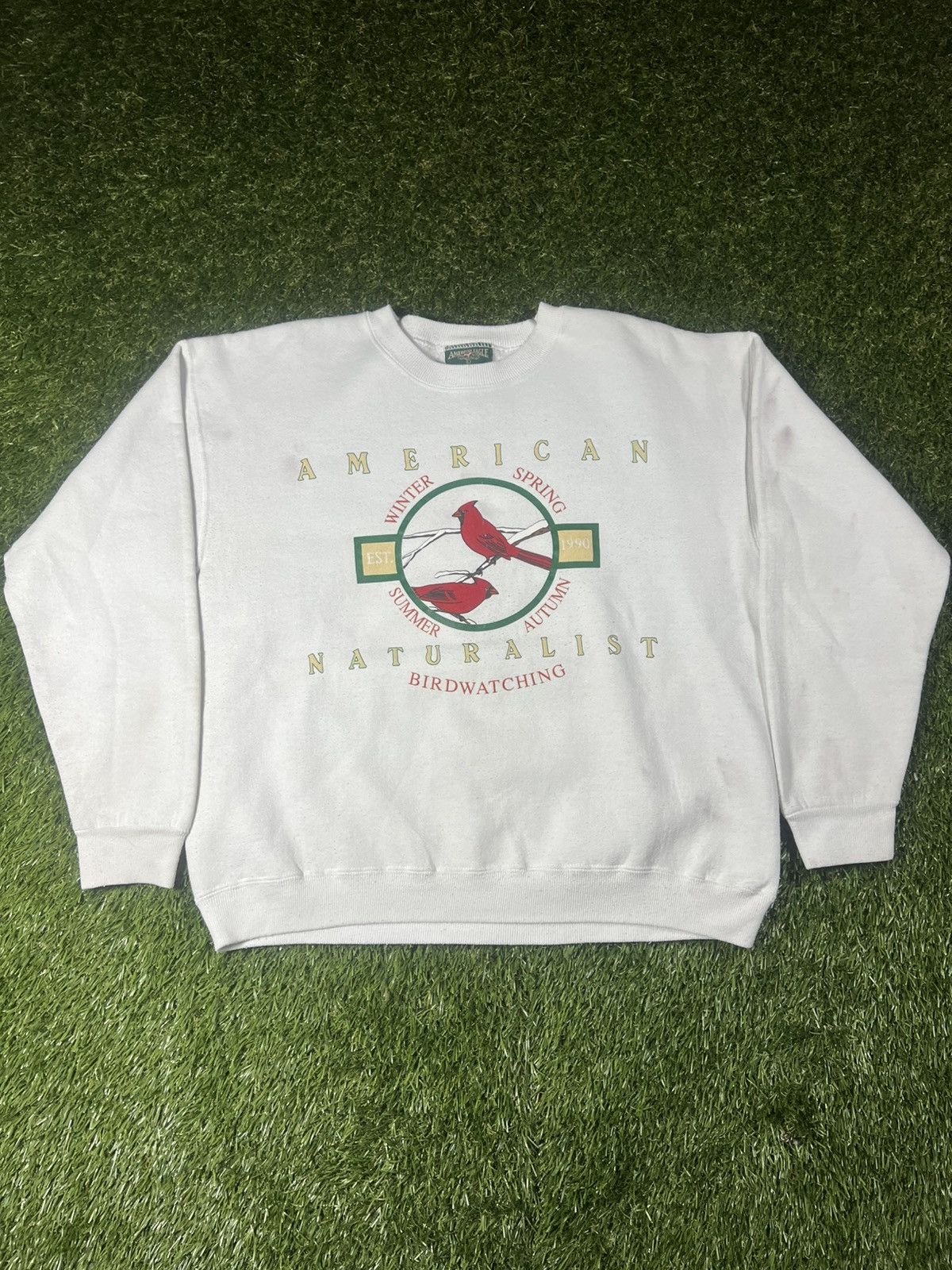 American Eagle Outfitters Vintage 90s American Eagle Nature Cardinal Art Boxy Crewneck Size US XL / EU 56 / 4 - 1 Thumbnail