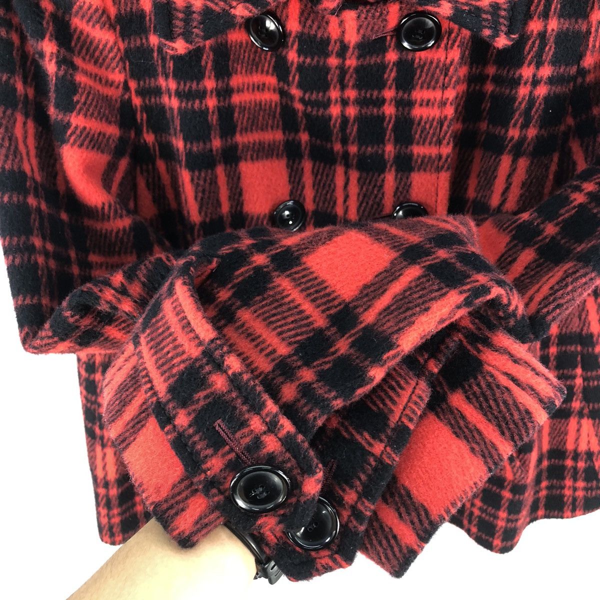 Japanese Brand Japanese Brand Double Breasted Plaid Wool Jacket Size S / US 4 / IT 40 - 12 Thumbnail