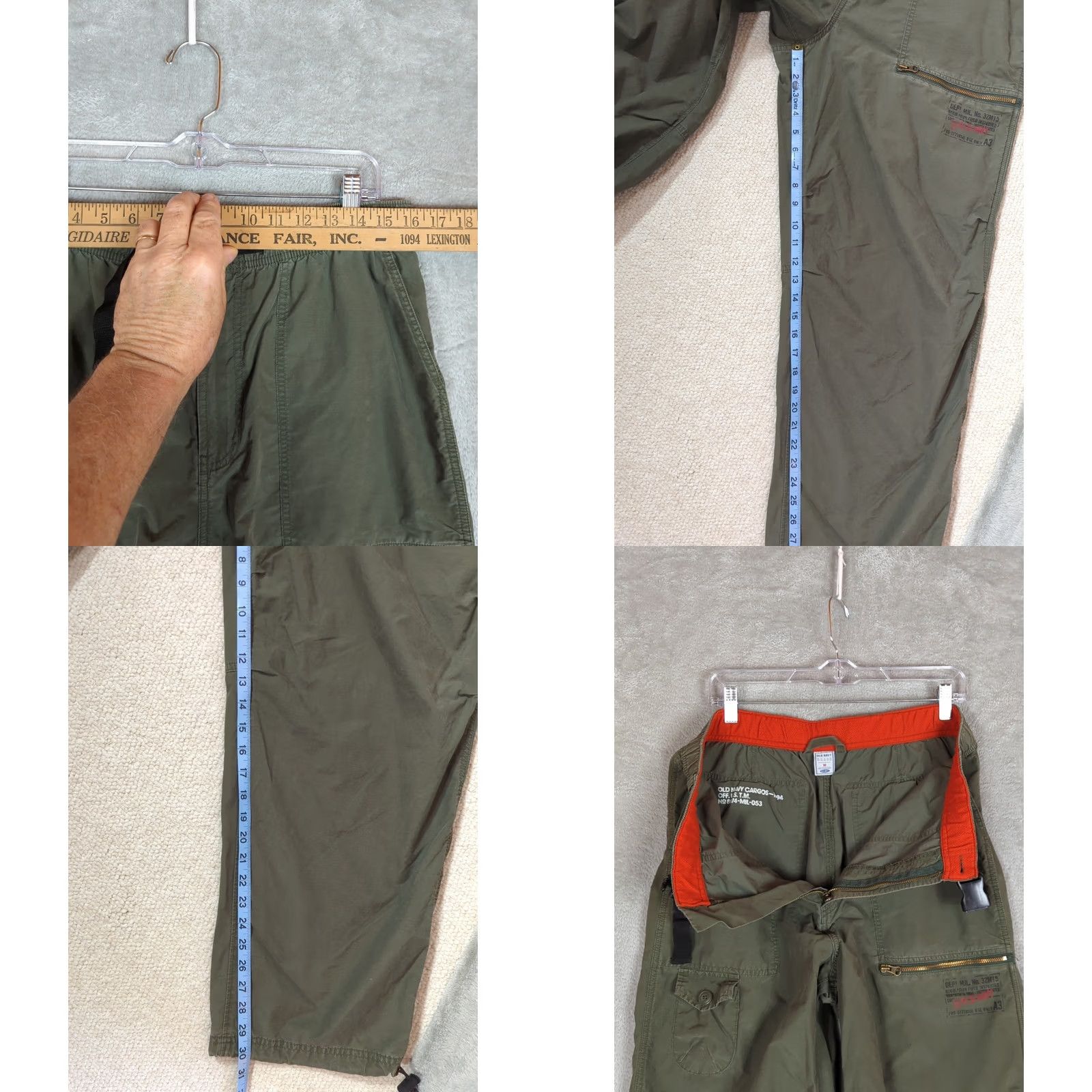 Old Navy VINTAGE Old Navy Cargo Pants Men M Green Baggy Streetwear Gorpcore 30in Zip Belted Cargo Pocket Straight Mens Size US 31 - 9 Thumbnail