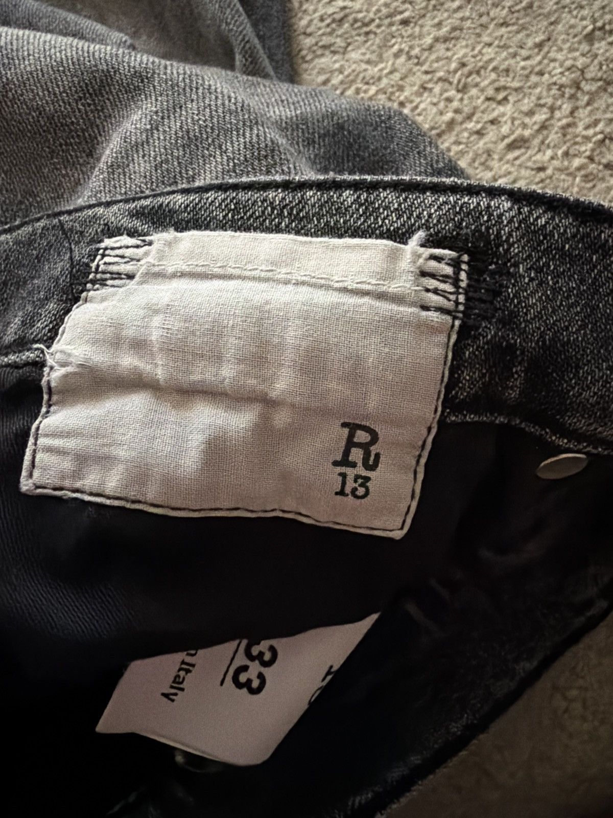 R13 R13 Cropped Jeans Faded black with distressing size 33 Size US 33 - 6 Thumbnail