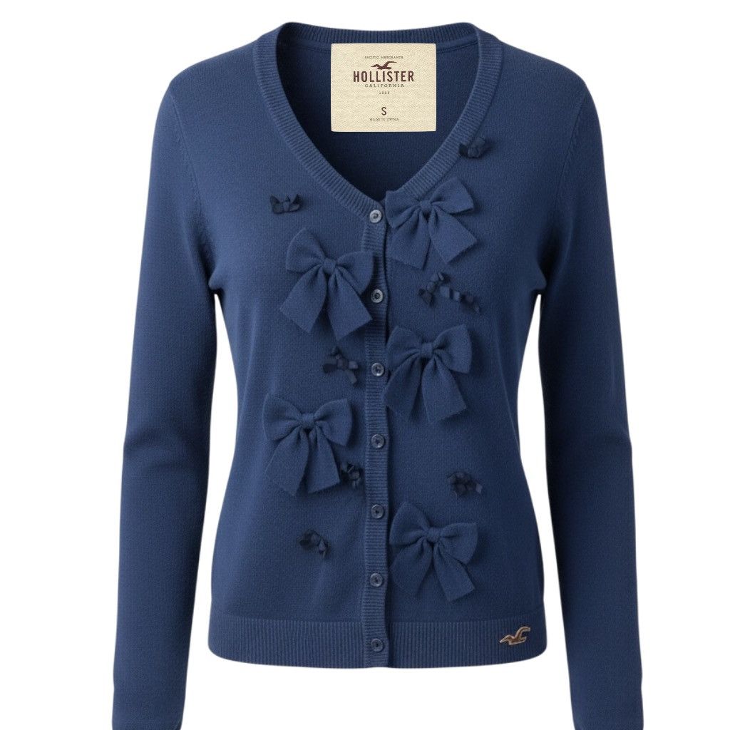Hollister Hollister Sweater Womens Small Navy Blue V Neck Cardigan Size S / US 4 / IT 40 - 1 Thumbnail