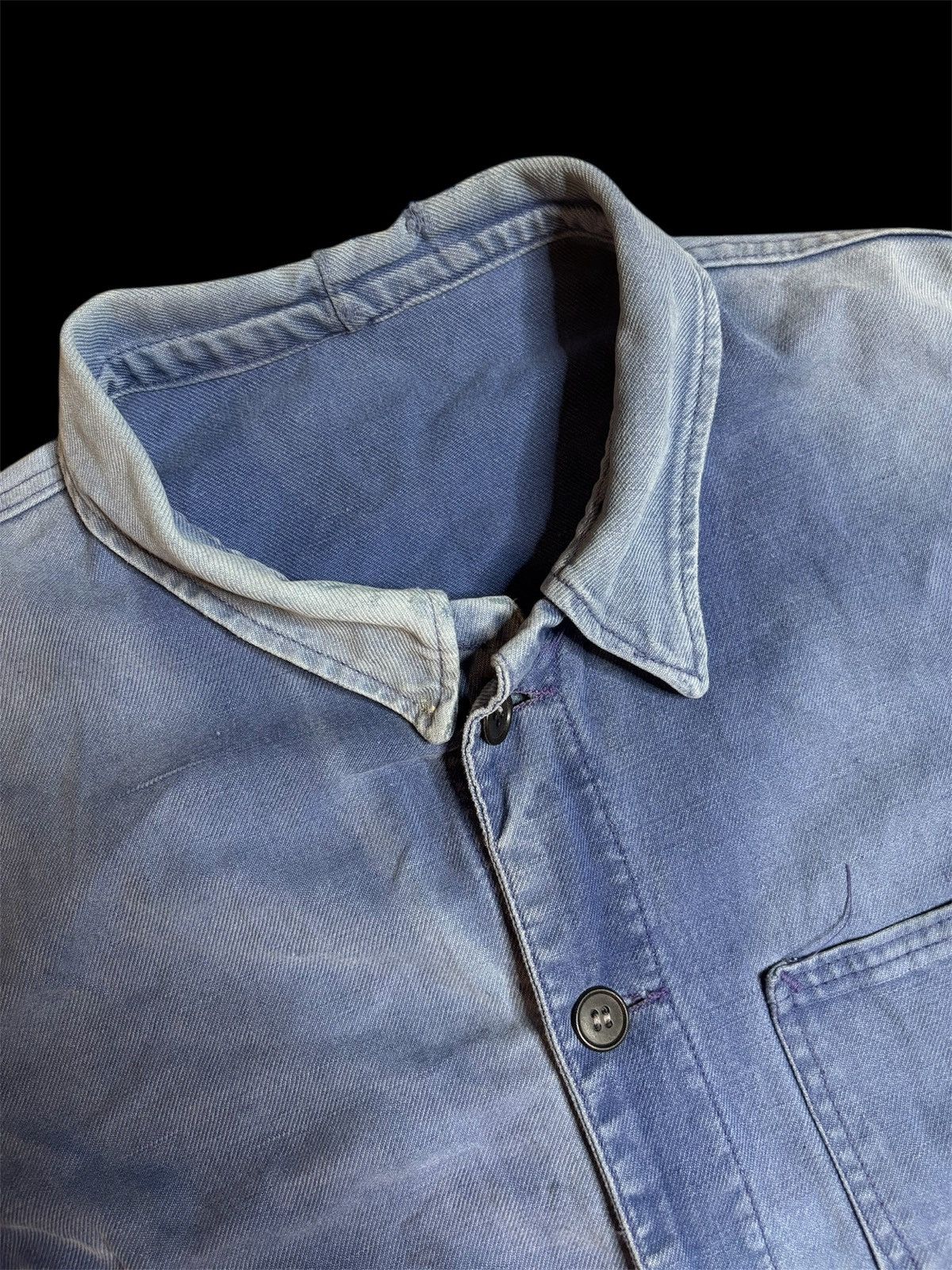 Vintage 1950s naturally distressed French chore jacket Size US L / EU 52-54 / 3 - 3 Thumbnail