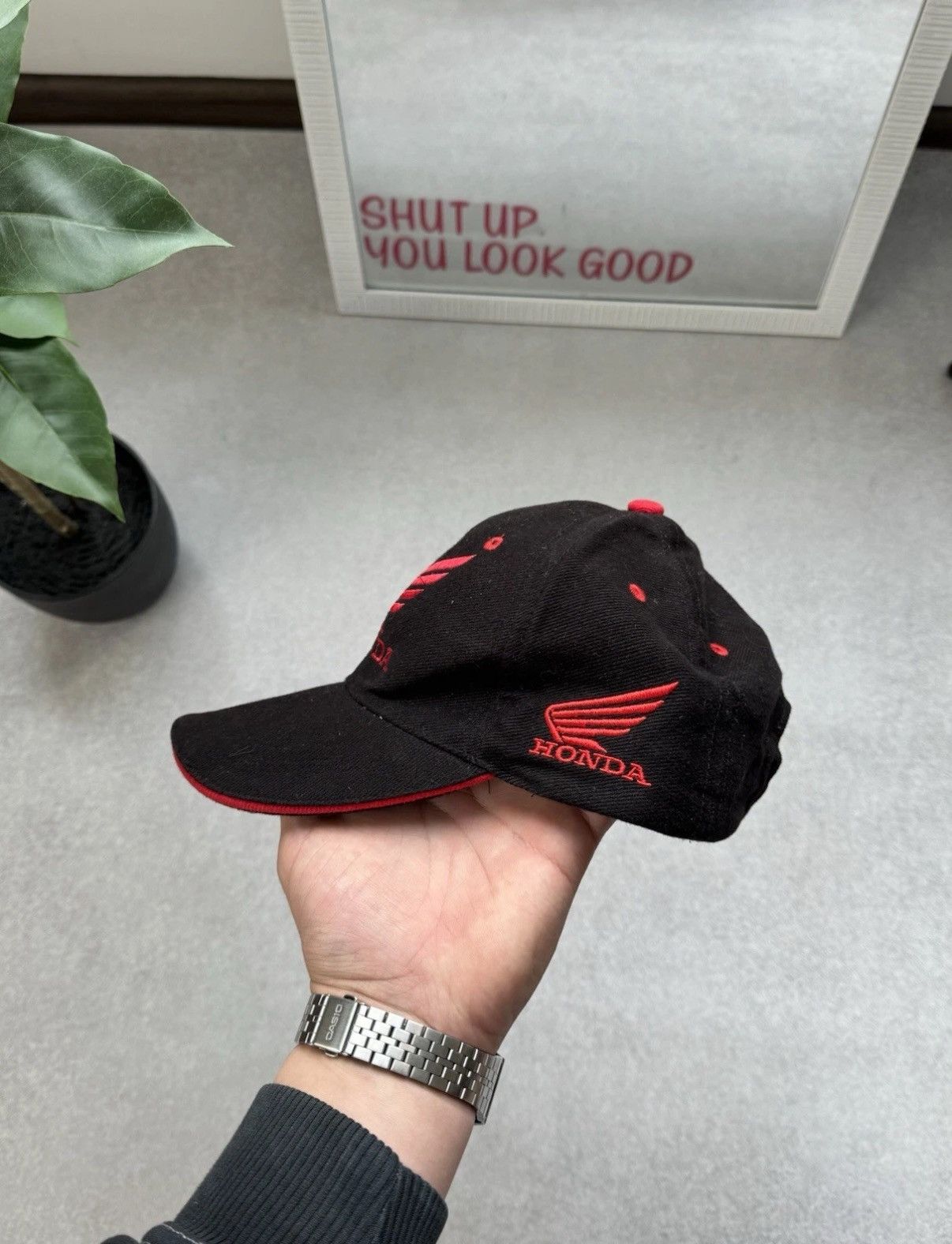 Honda Vintage Honda Big Logo Racing Black Cap Men One Size Size ONE SIZE - 3 Thumbnail
