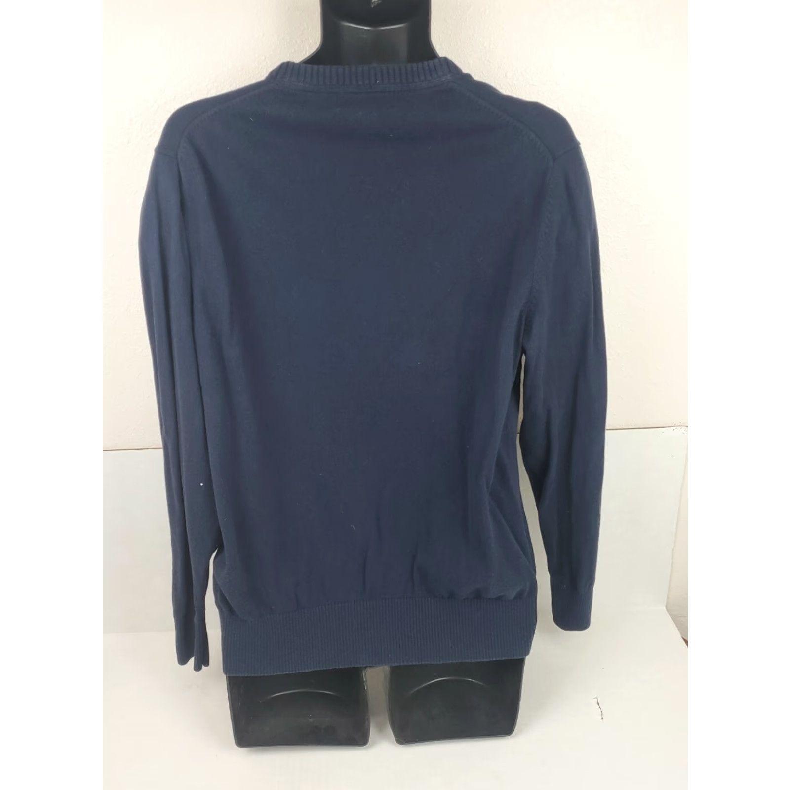 Eddie Bauer Eddie Bauer Sweater Cashmere Blend Pullover V Neck Navy Mens M Blue Solid Classic Size US M / EU 48-50 / 2 - 4 Thumbnail