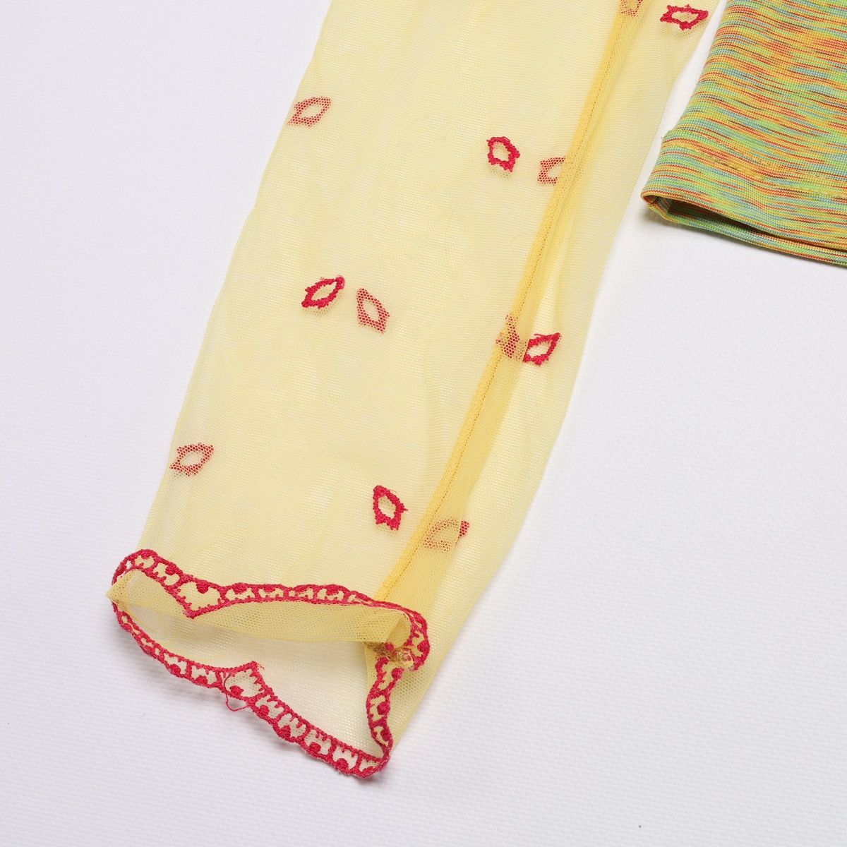 Other Save the Queen Pink Yellow Printed Top Mesh Sleeve Size S / US 4 / IT 40 - 11 Thumbnail