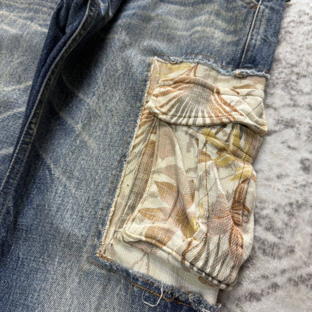 Japanese Brand Swing Incomp Japan Hybrid Cut And Sew Cargo Denim Jeans Size US 34 / EU 50 - 8 Thumbnail