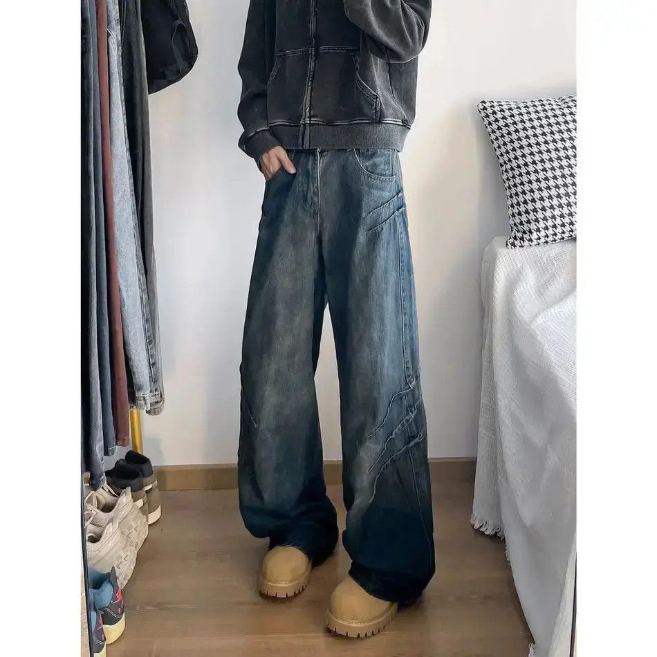 Japanese Brand Retro loose curved knife wide leg jeans Size US 32 / EU 48 - 6 Thumbnail