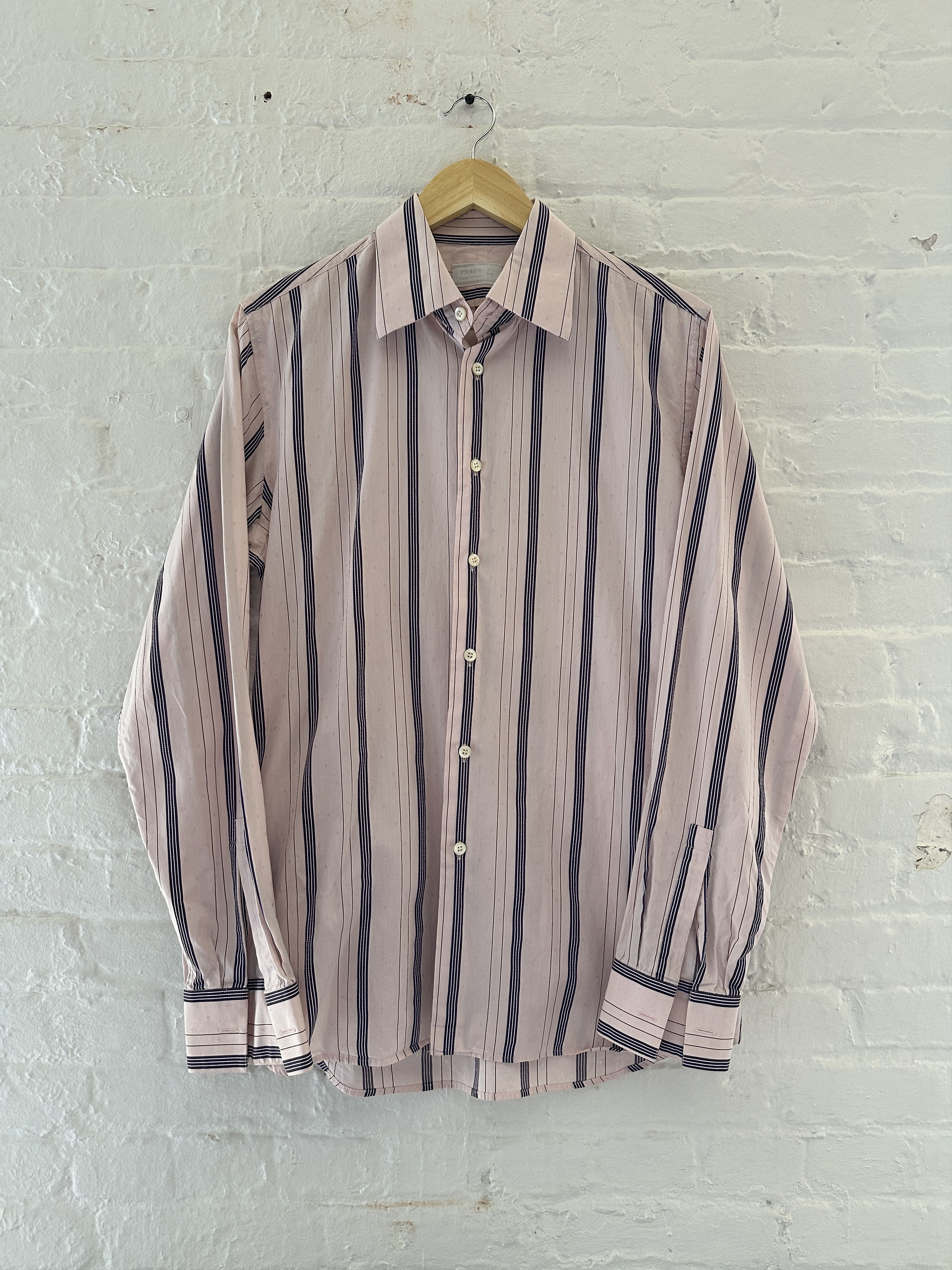 Prada Vintage 2000s Prada Striped Button Up Shirt Size US S / EU 44-46 / 1 - 1 Thumbnail