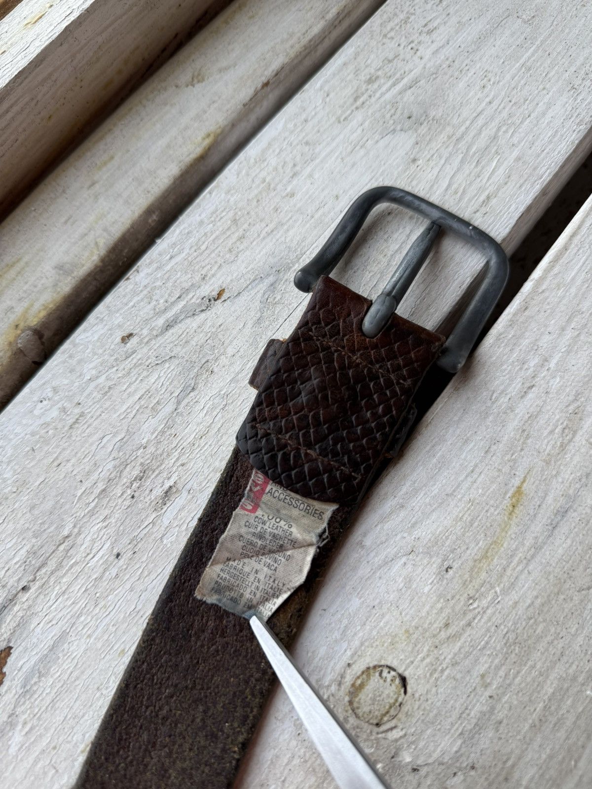 Levi's × Levi's Vintage Clothing × Vintage Cowboy 90s Levi’s Leather Black Belt Made In Italy Size ONE SIZE - 9 Thumbnail