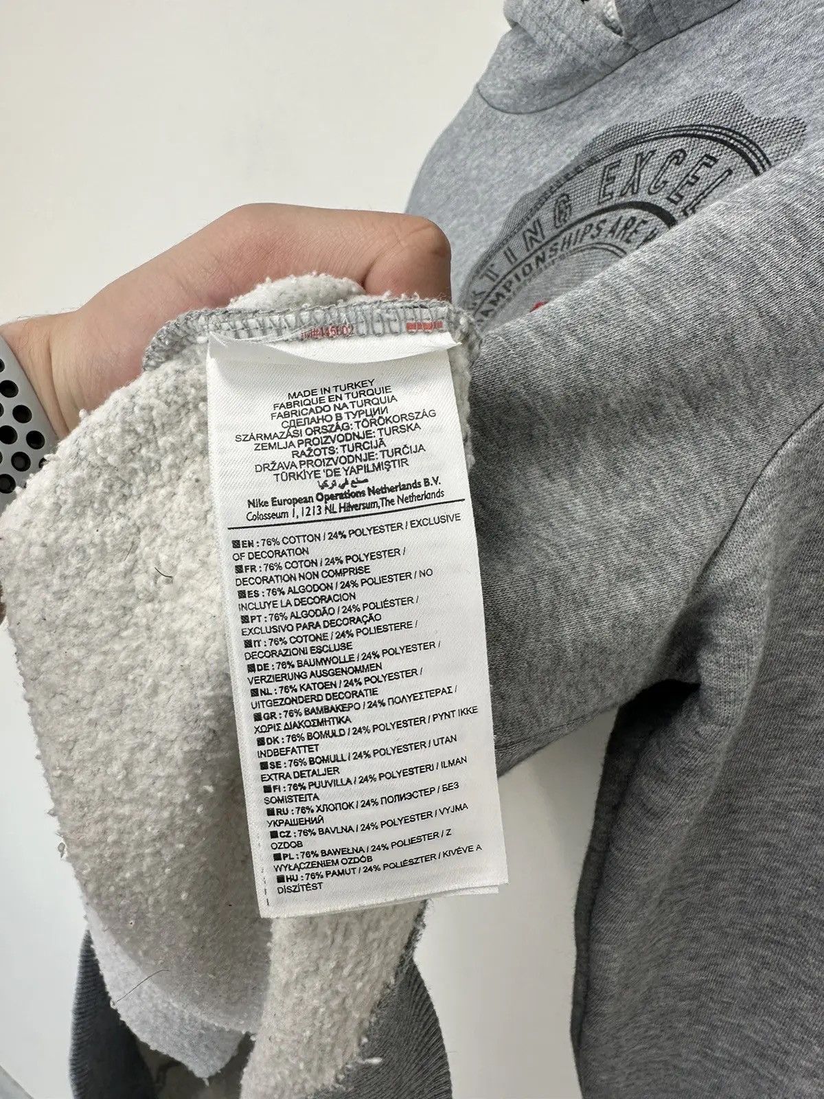 Nike × Vintage Vintage Nike Y2K Big Logo Retro Hype Gray Hoodie Size US S / EU 44-46 / 1 - 9 Thumbnail